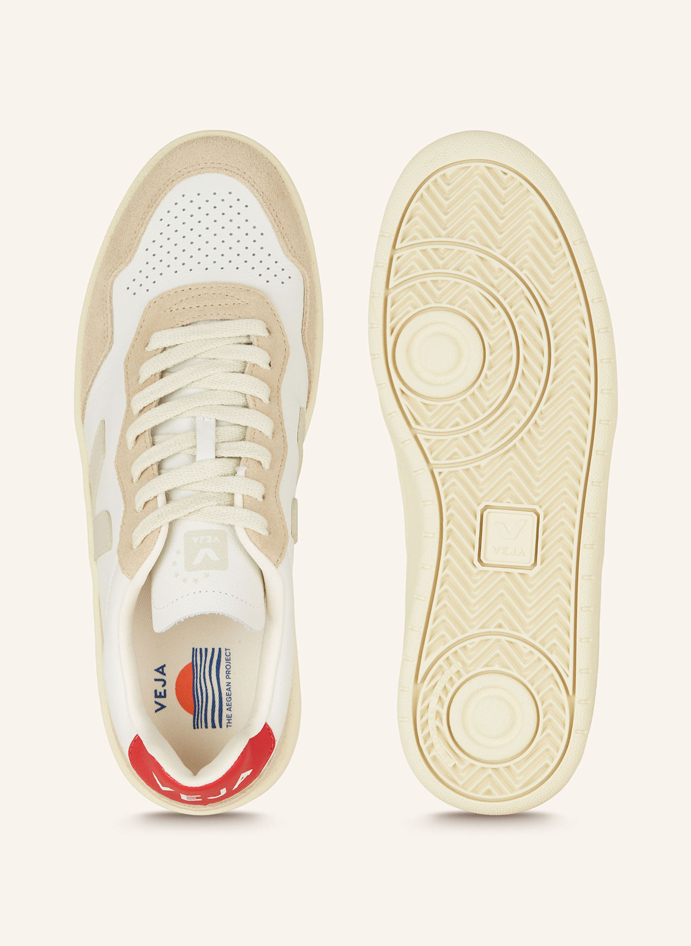 VEJA Sneaker V-90, Farbe: WEISS/ BEIGE (Bild 5)