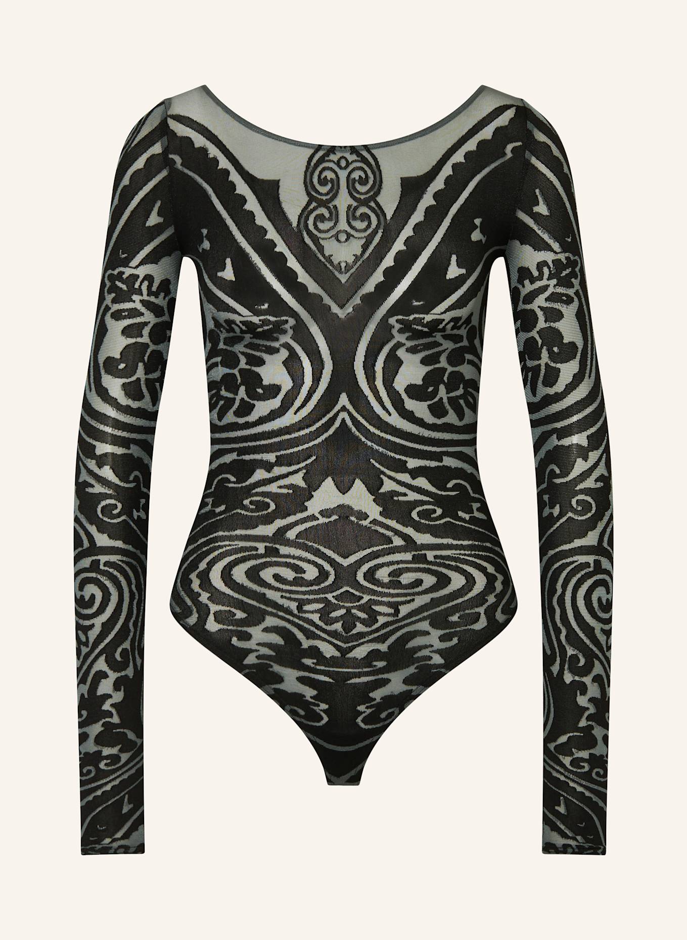 Wolford String-Body PAISLEY TATTOO: SCHWARZ/ GRAU