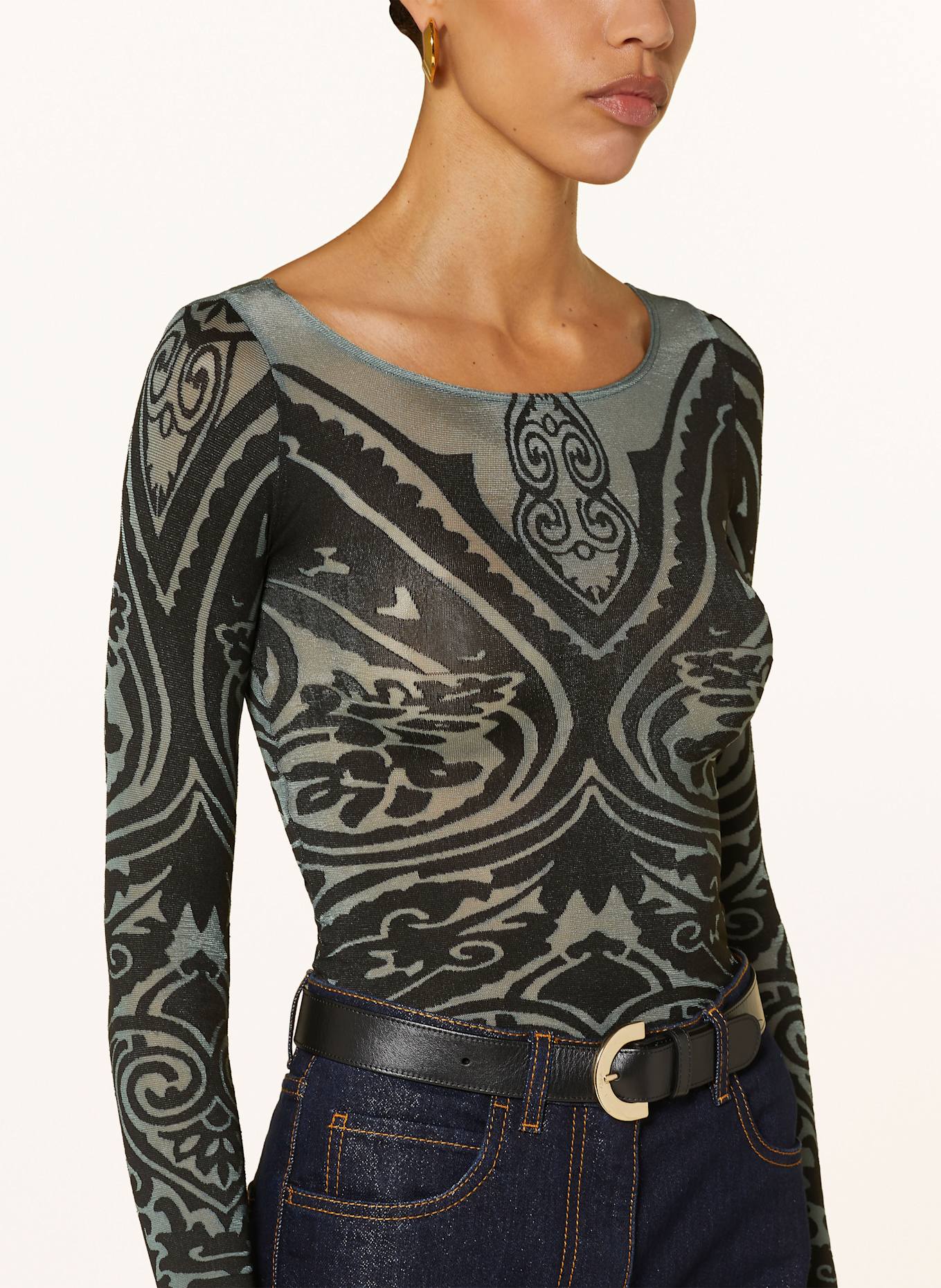 Wolford String-Body PAISLEY TATTOO: SCHWARZ/ GRAU