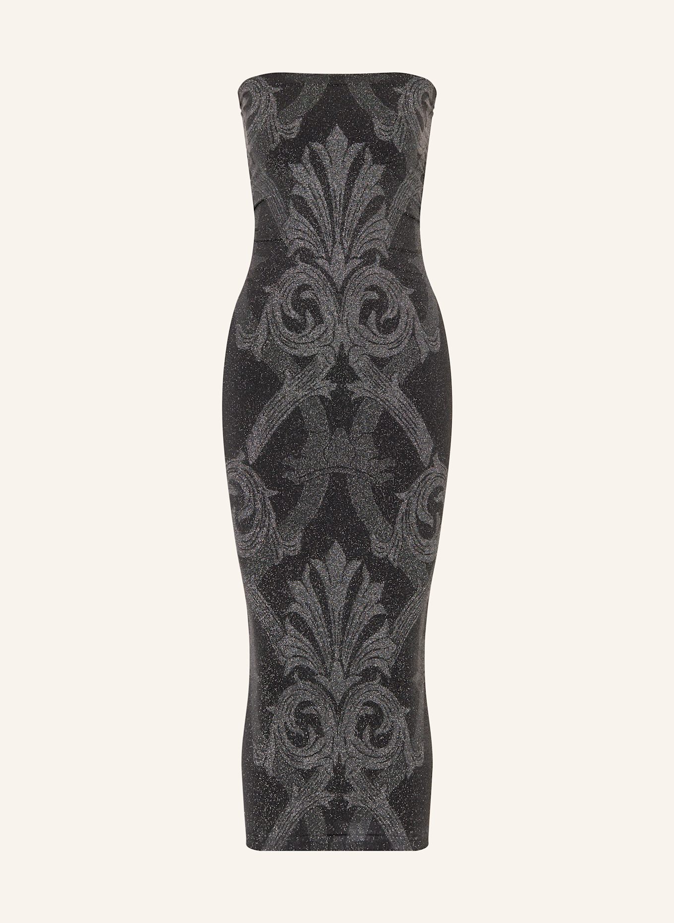 Wolford Pouzdrové šaty METALLIC JACQUARD s třpytivou přízí: ČERNÁ/ STŘÍBRNÁ