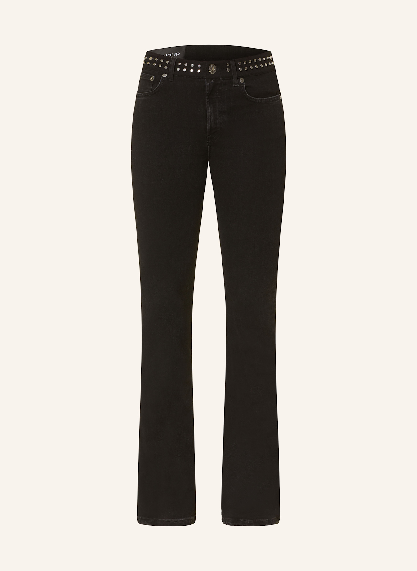 Dondup Flared jeans Borset with rivets: BLACK