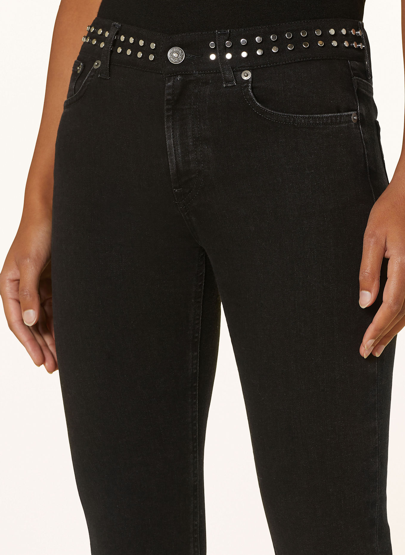 Dondup Flared jeans Borset with rivets: BLACK