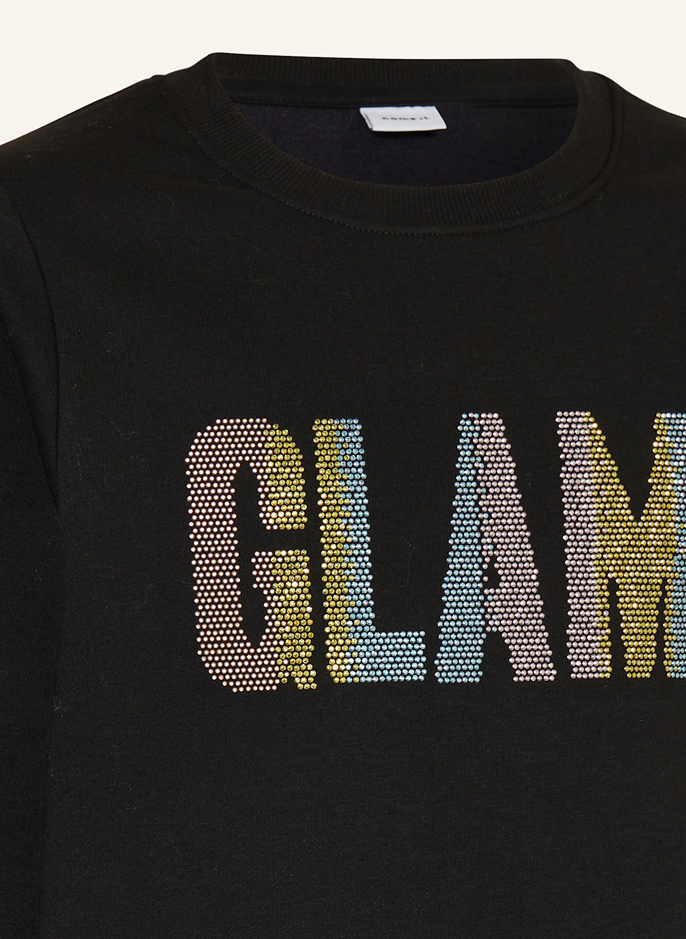 name it Sweatshirt mit Schmucksteinen: SCHWARZ