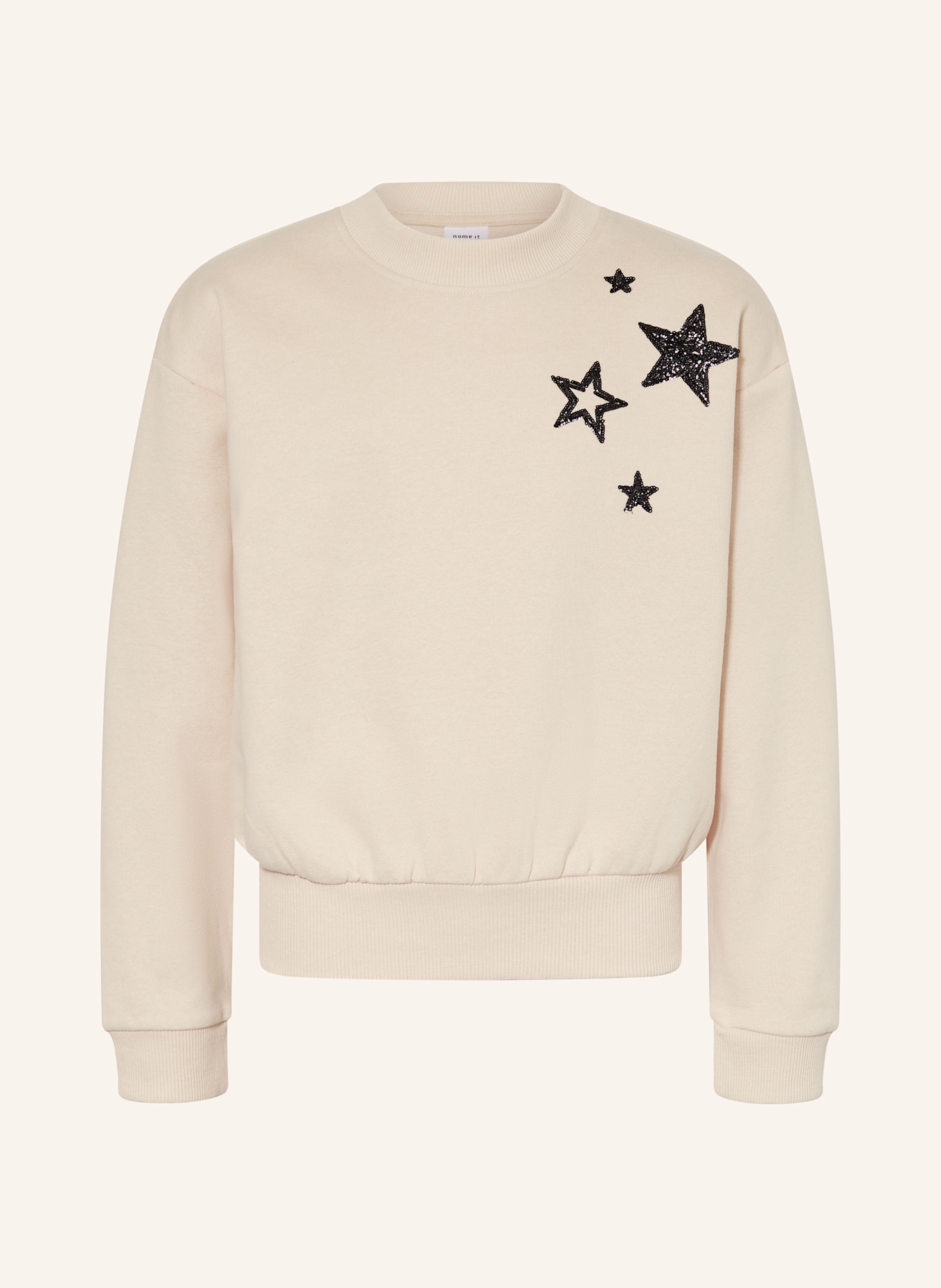 name it Sweatshirt mit Pailletten: HELLBRAUN