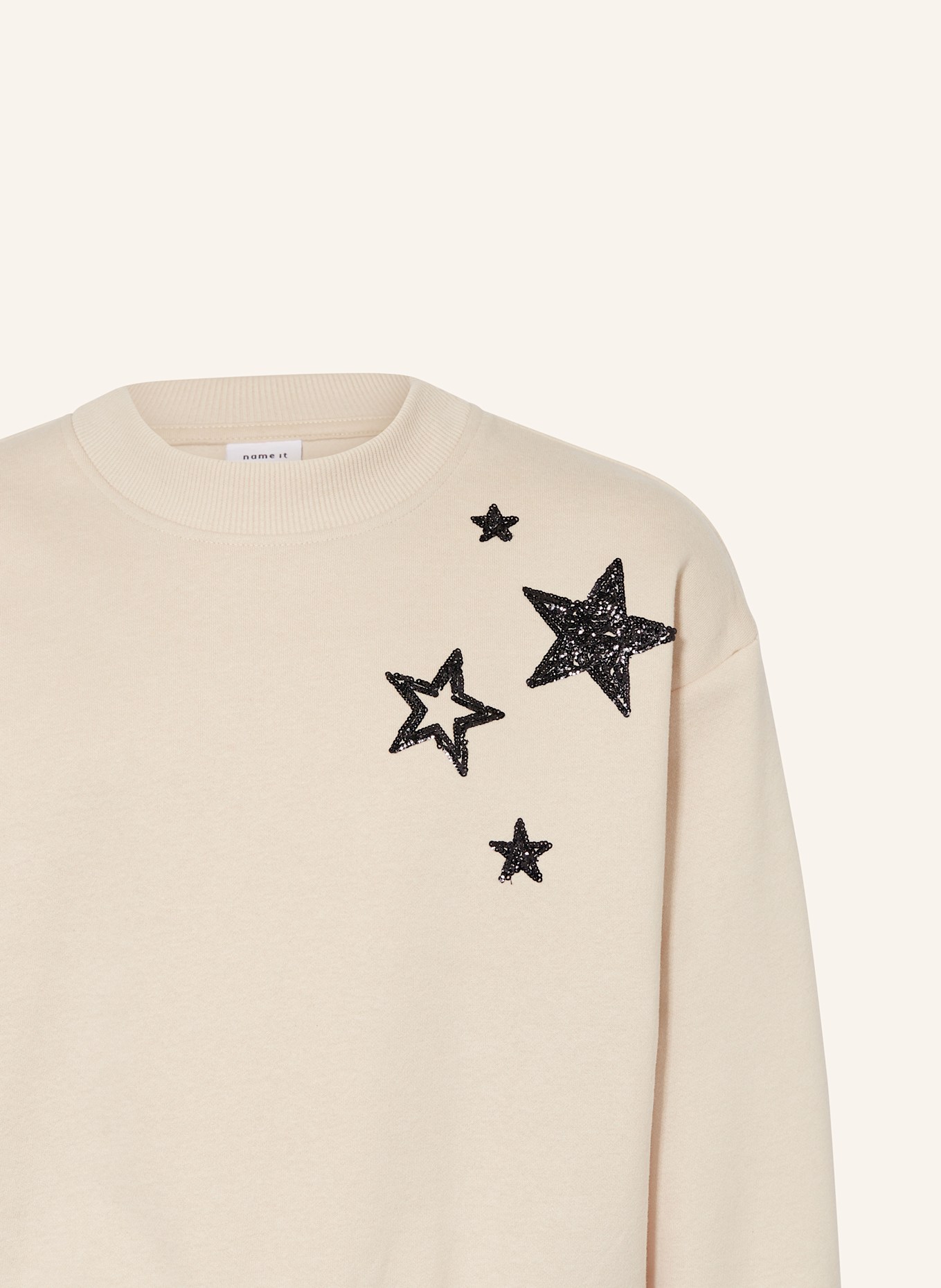 name it Sweatshirt mit Pailletten: HELLBRAUN