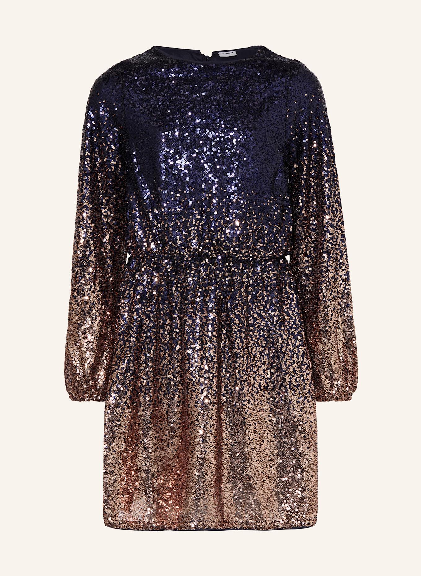 name it Šaty s flitry: TMAVĚ MODRÁ / RŮŽOVÁ