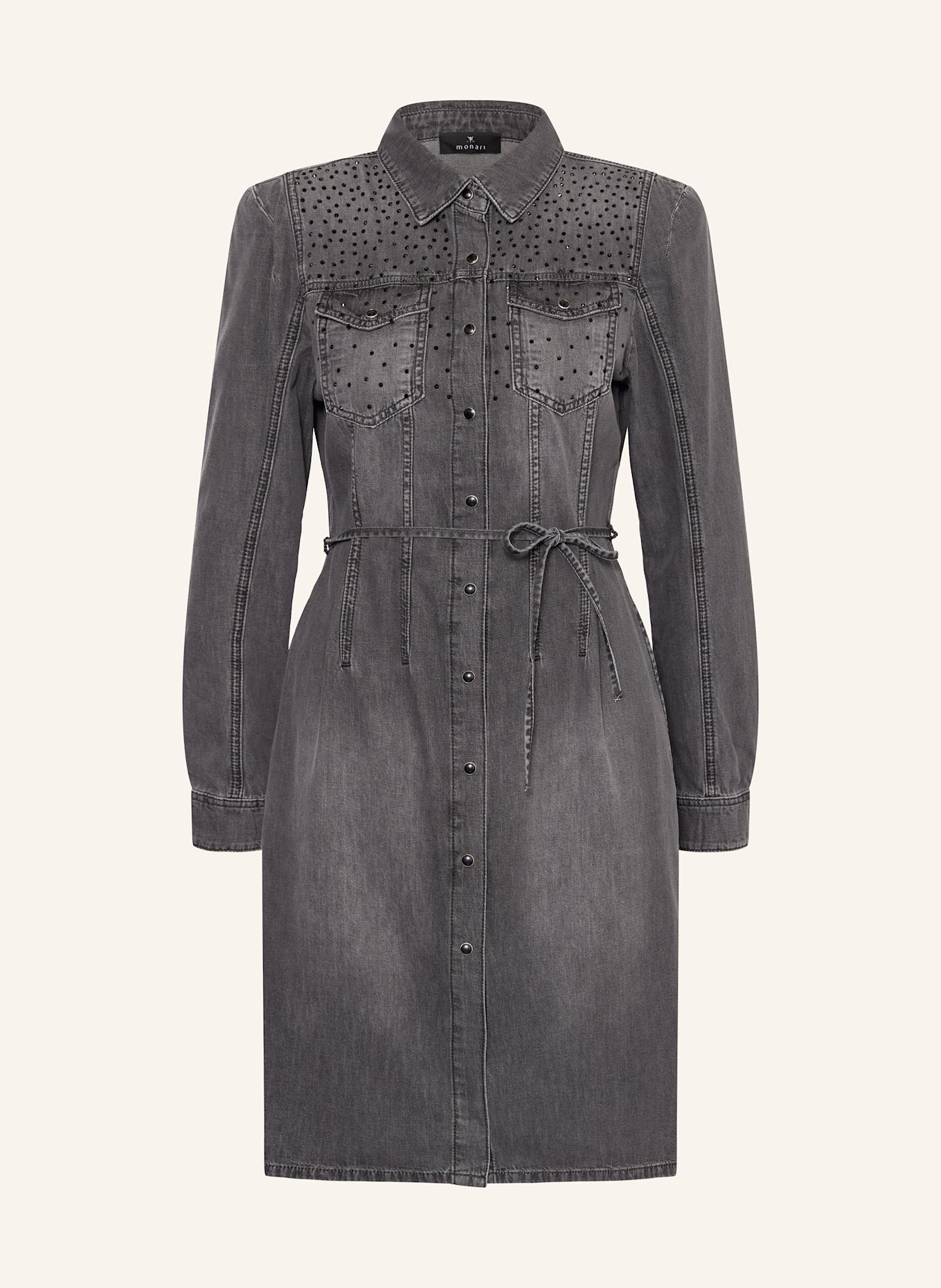 monari Jeanskleid mit Schmucksteinen: DUNKELGRAU
