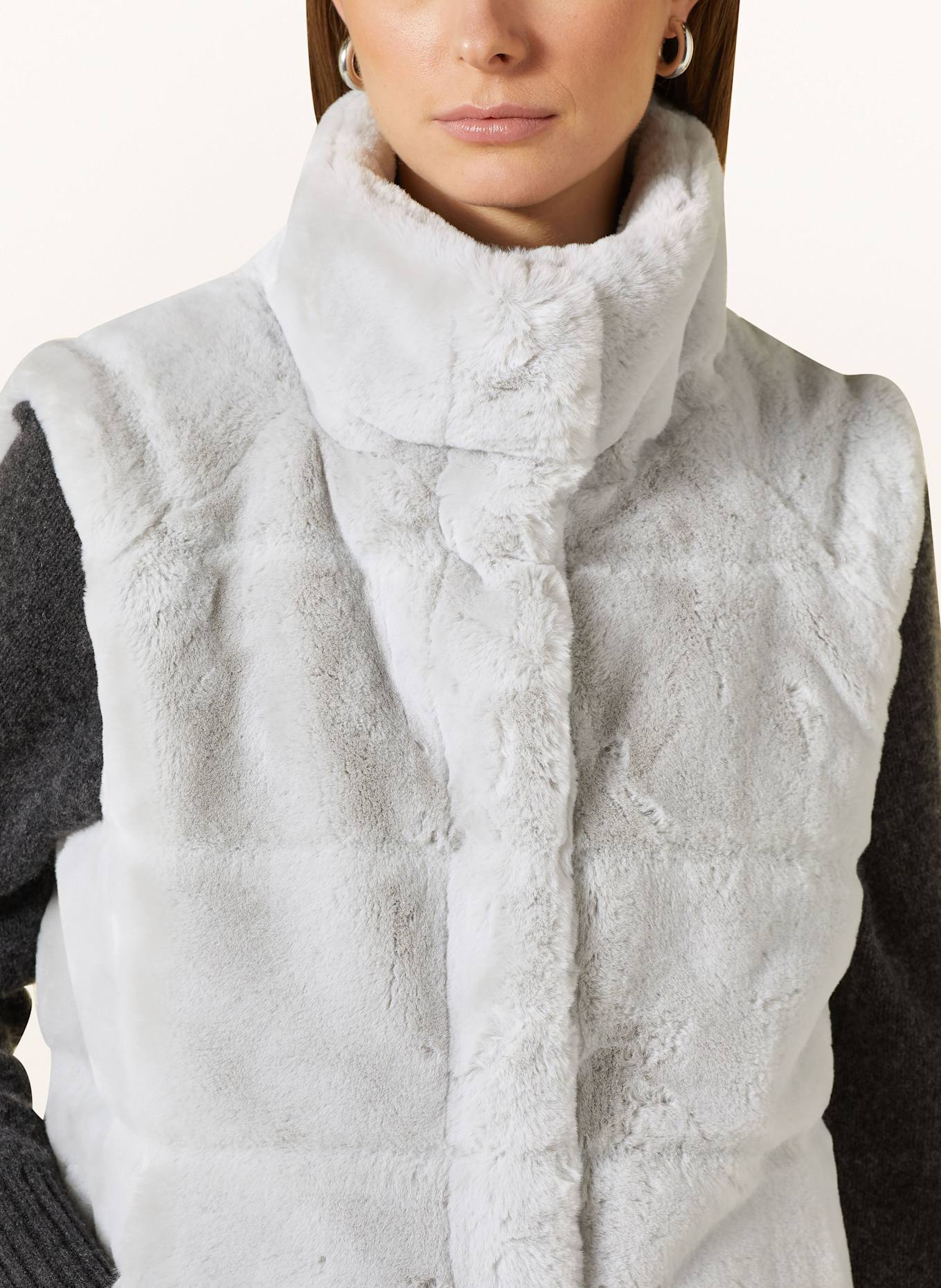 Gray fuzzy vest discount
