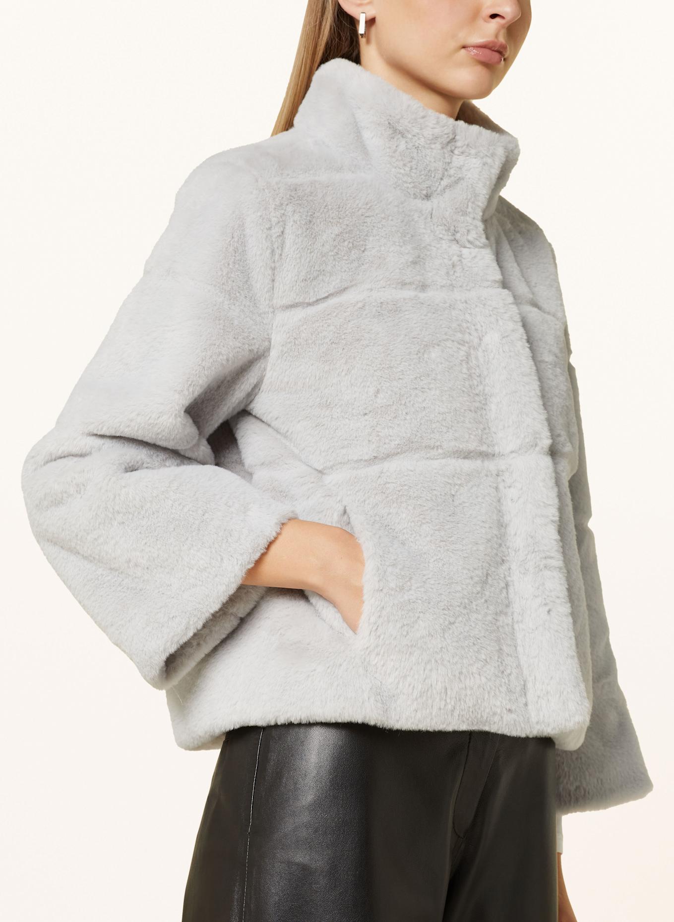 monari Faux fur jacket, Color: LIGHT GRAY (Image 4)