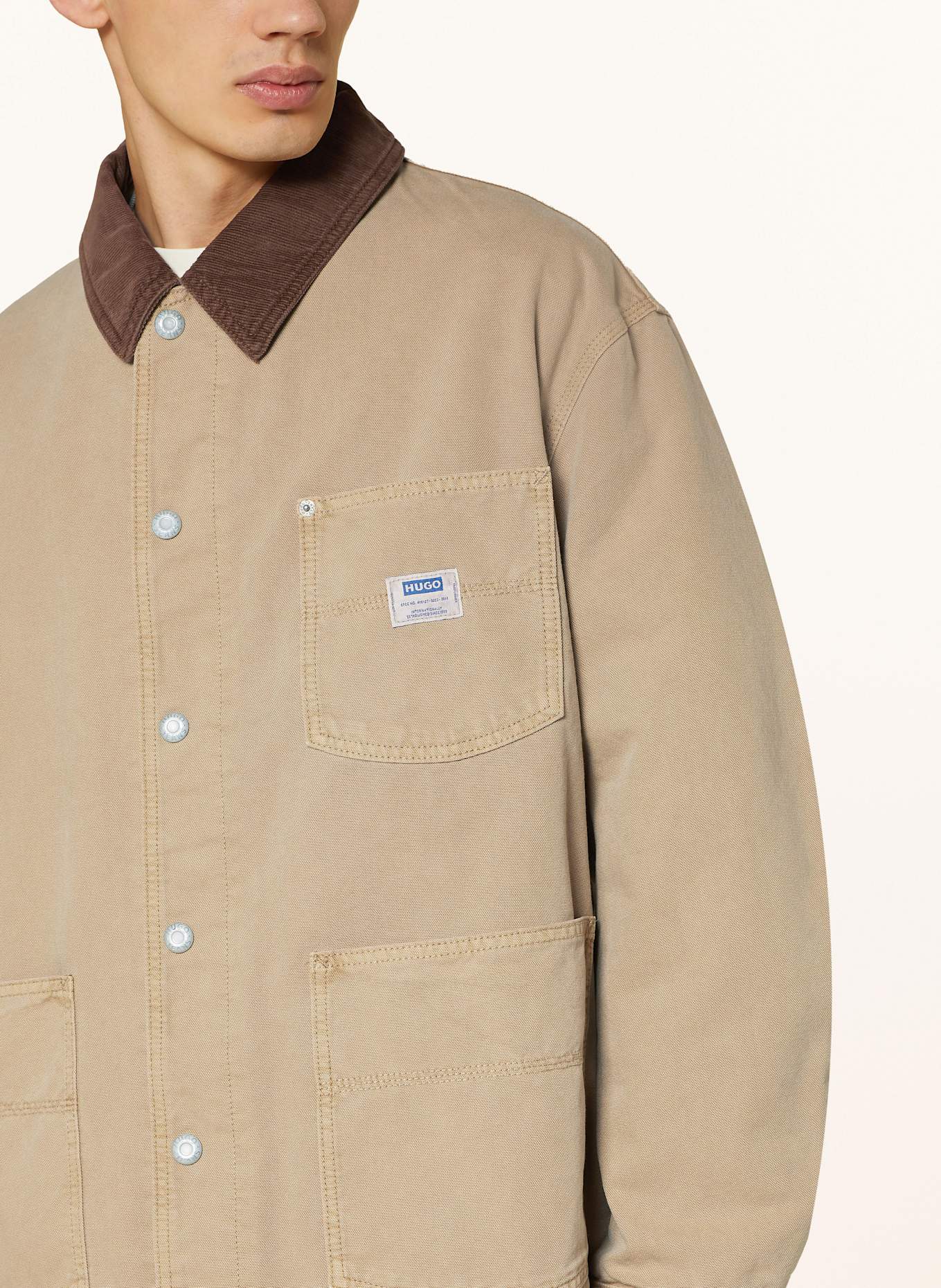 HUGO BLUE Jeans-Overjacket BRAMS, Farbe: BEIGE/ BRAUN (Bild 4)