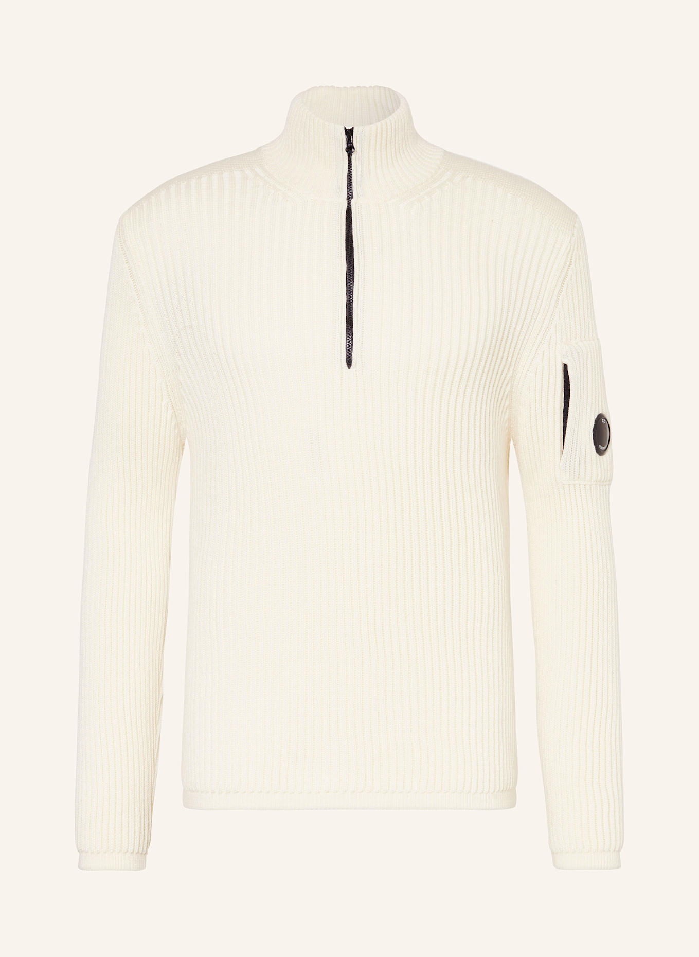 C.P. COMPANY Sweter typu troyer: ECRU