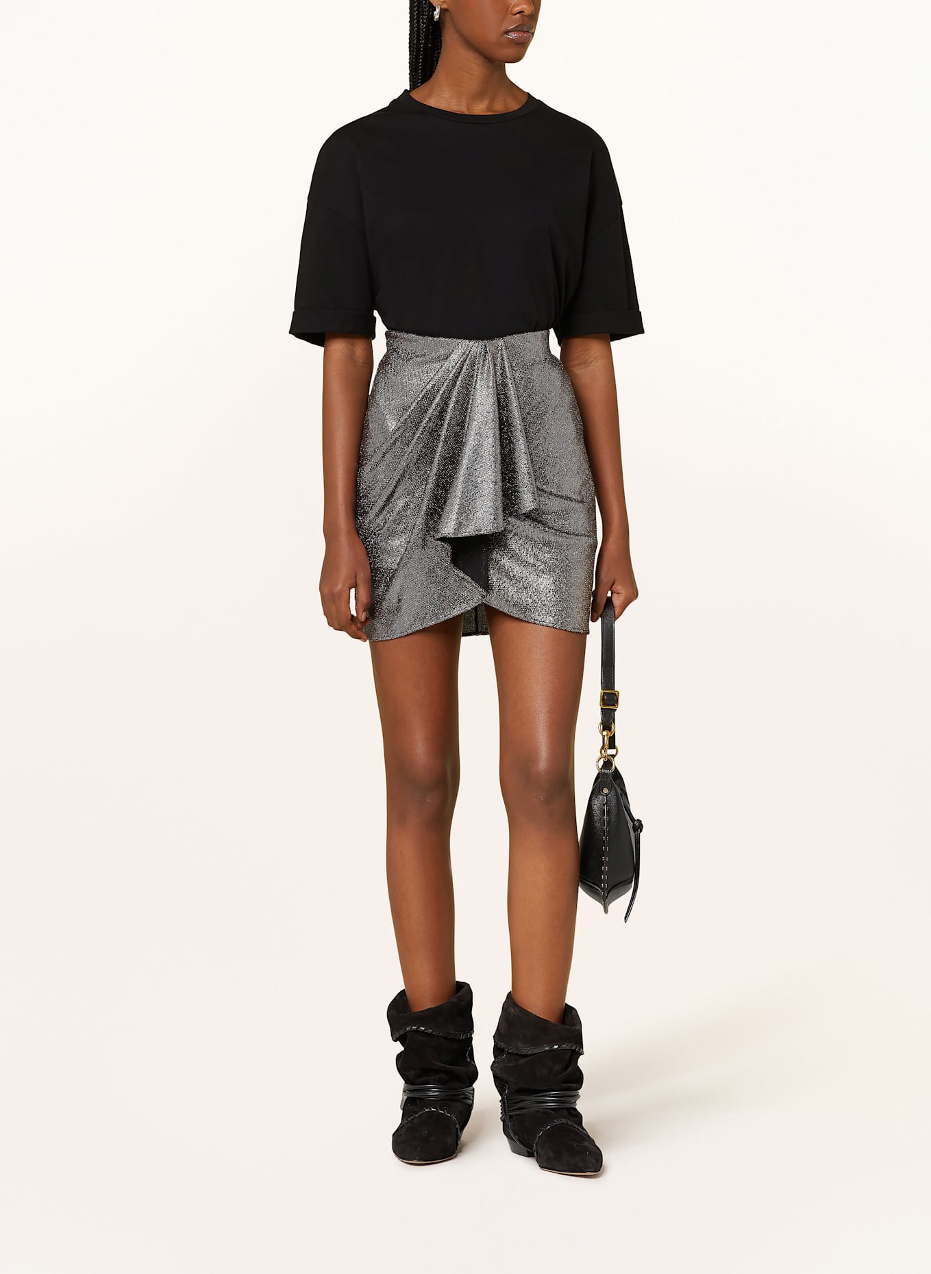 MARANT ÉTOILE Wrap skirt BRISHA: SILVER / BLACK
