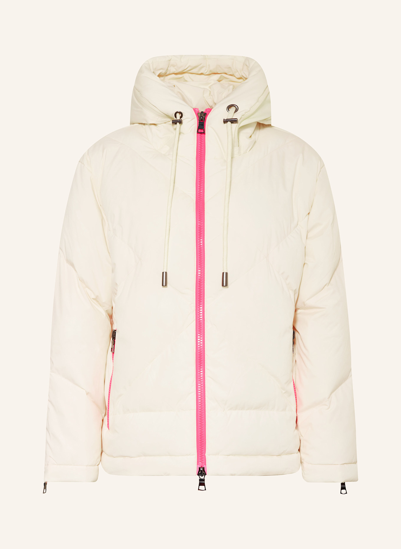 No.1 Como Steppjacke POI: CREME / NEONPINK
