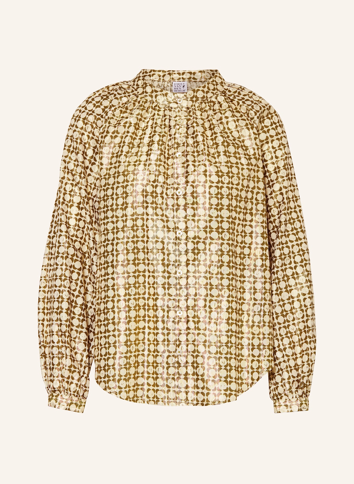 Emily VAN DEN BERGH Bluse mit Glitzergarn, Farbe: KHAKI/ ECRU (Bild 1)