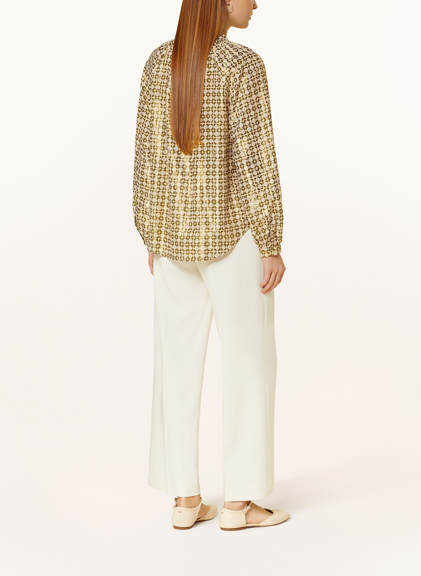 Emily VAN DEN BERGH Bluse mit Glitzergarn, Farbe: KHAKI/ ECRU (Bild 3)