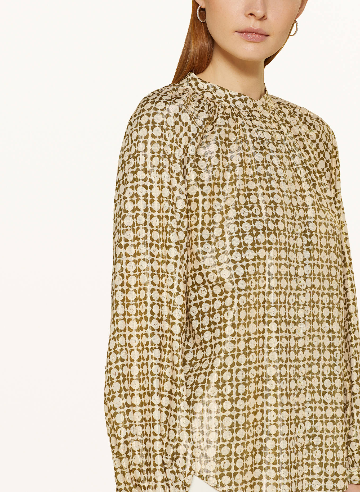 Emily VAN DEN BERGH Bluse mit Glitzergarn, Farbe: KHAKI/ ECRU (Bild 4)