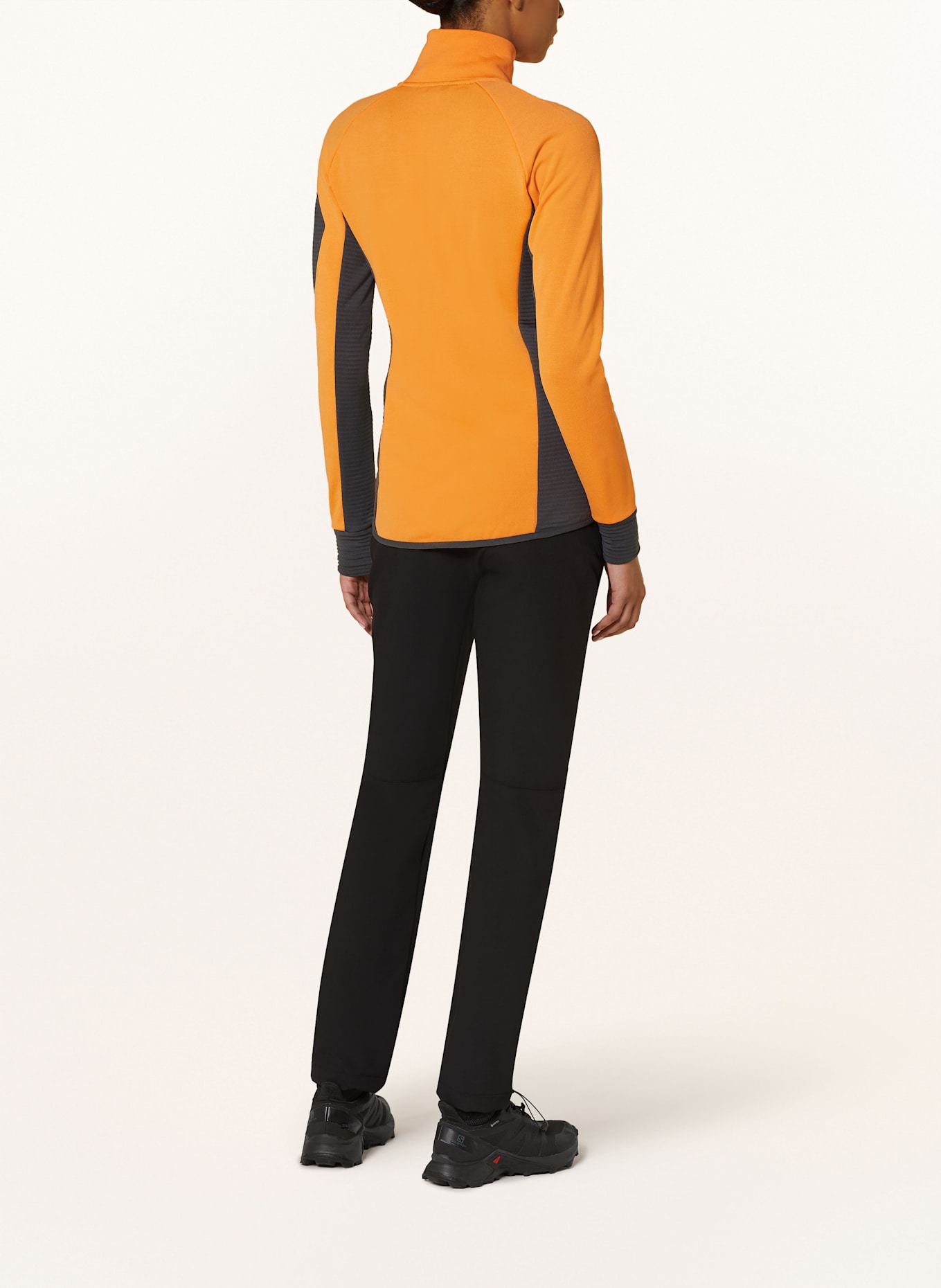 me°ru' Midlayer-Jacke KIVIK: ORANGE / DUNKELGRAU