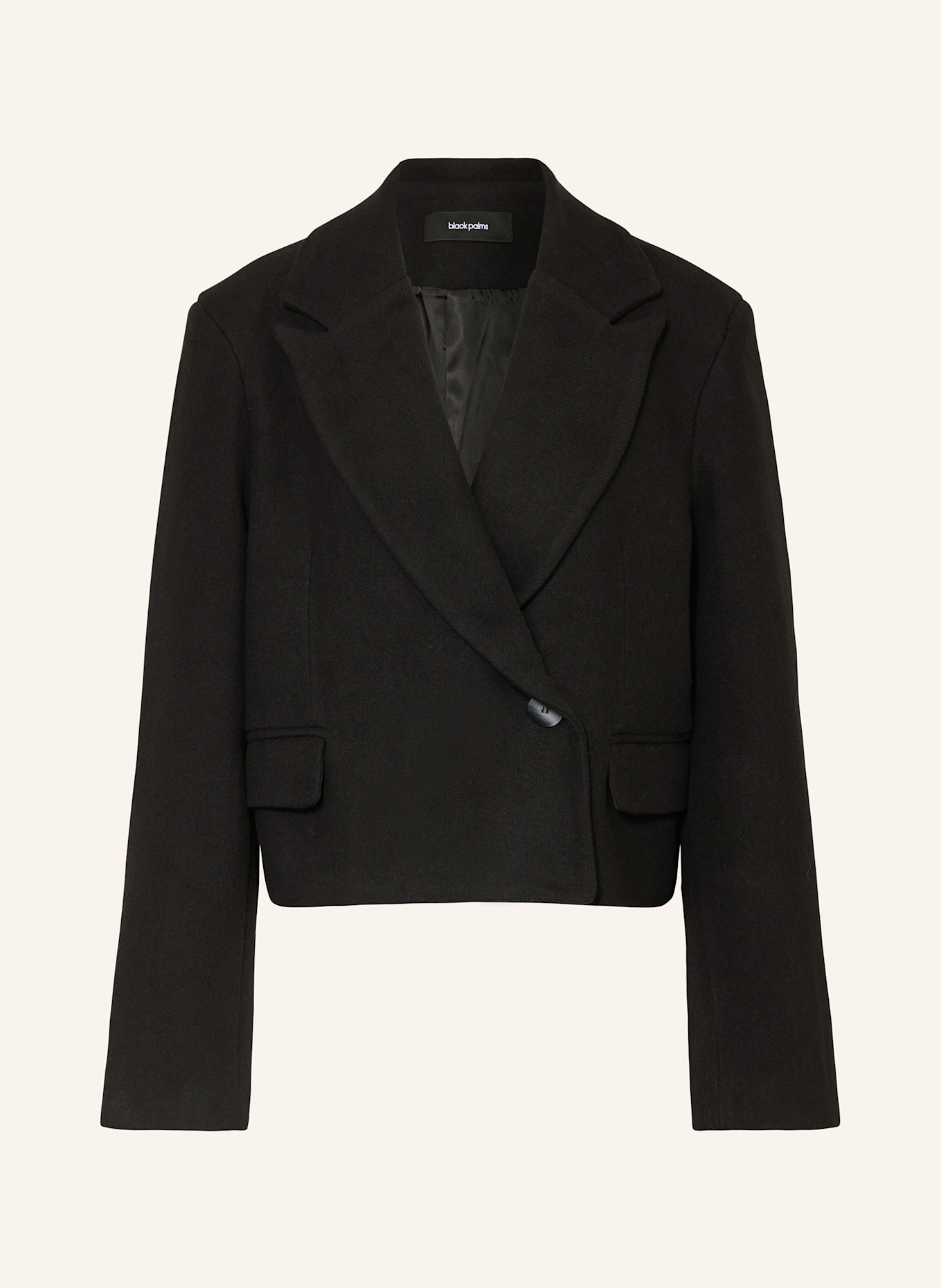 black palms Cropped-Blazer BEO: SCHWARZ