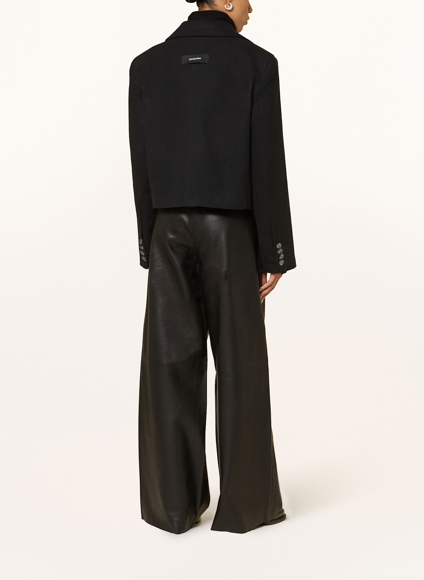 black palms Cropped-Blazer BEO: SCHWARZ