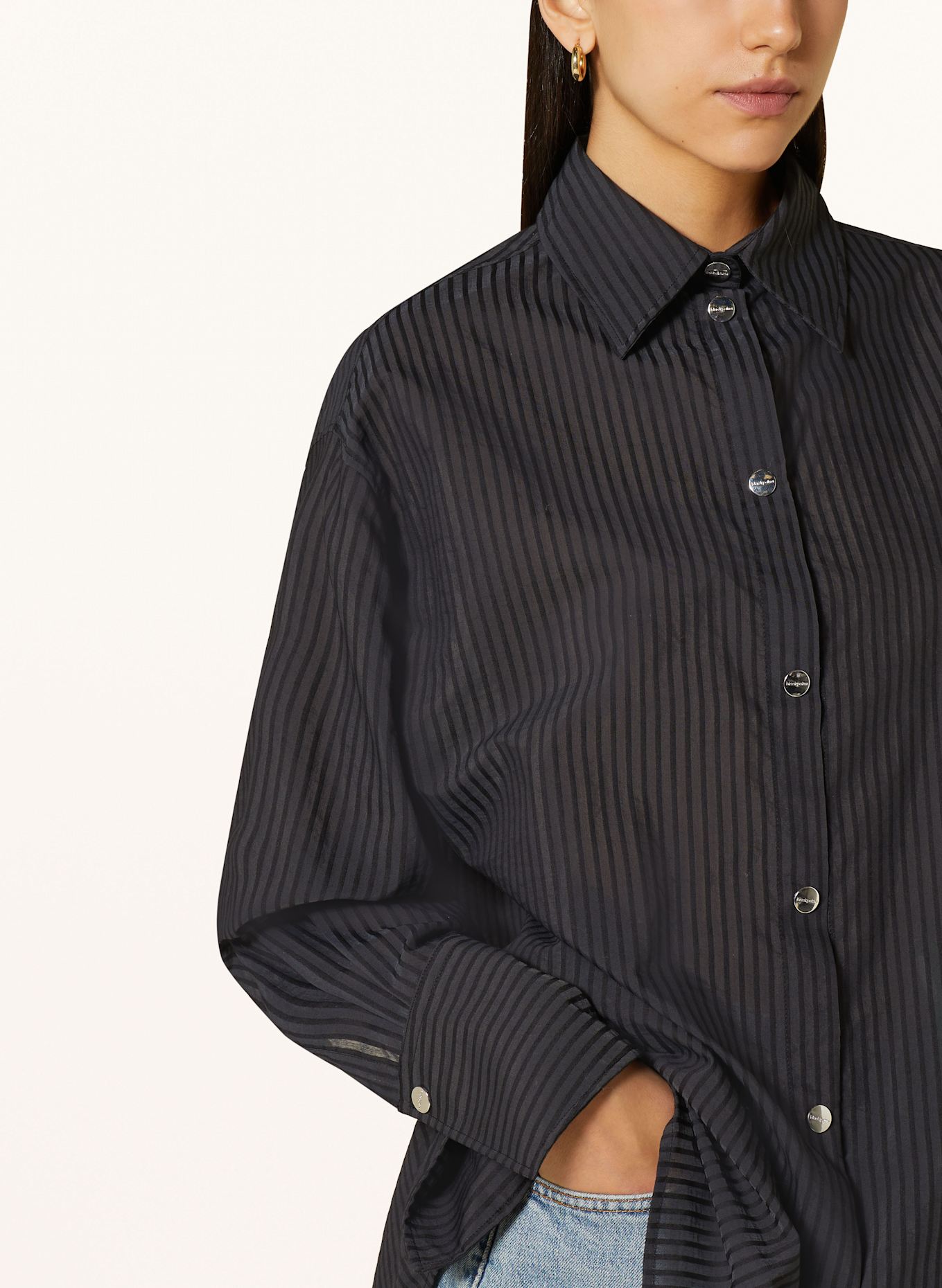 black palms Oversized košilová halenka EDDO: ČERNÁ