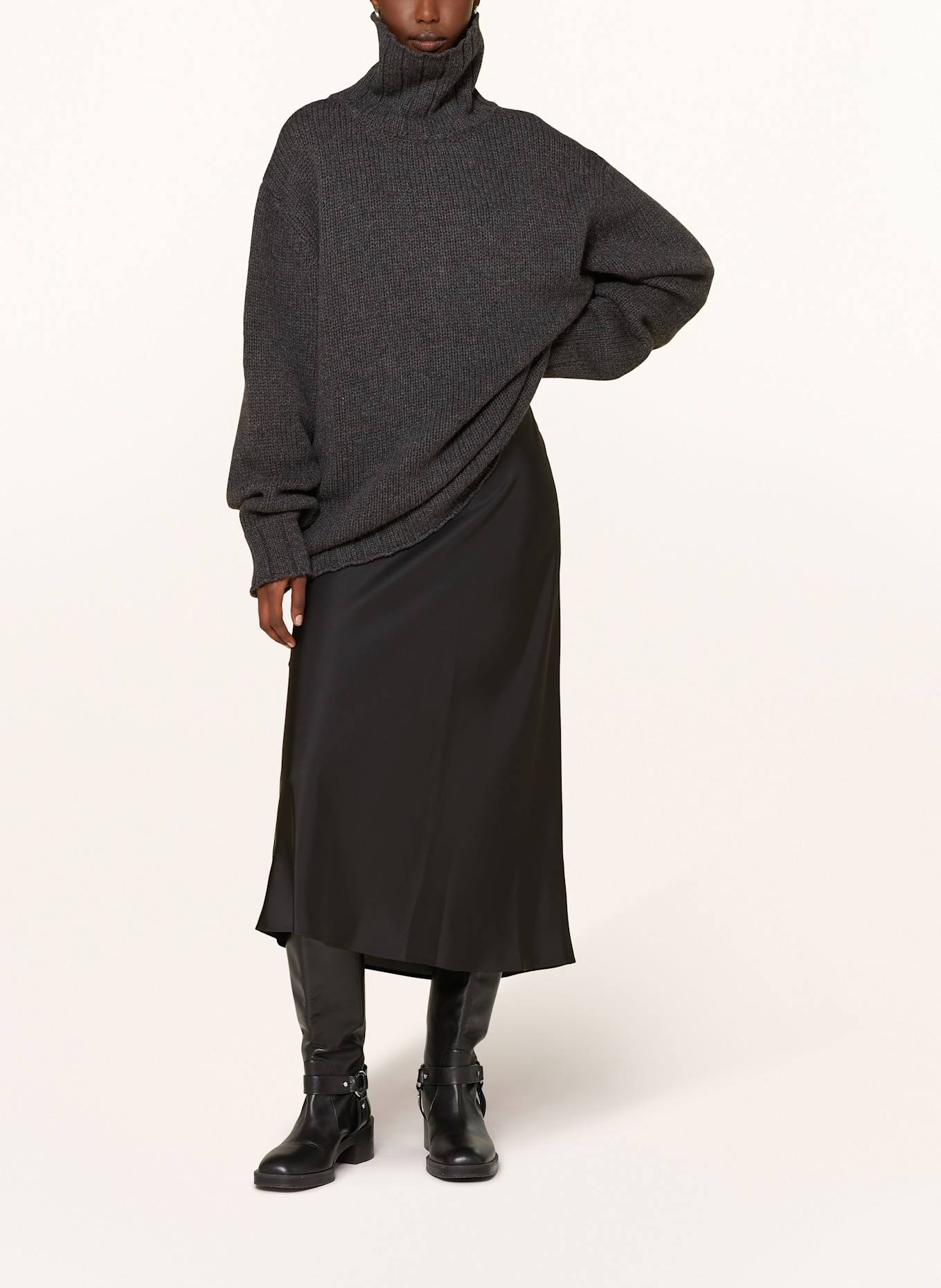 black palms Rollkragenpullover KIKI: DUNKELGRAU