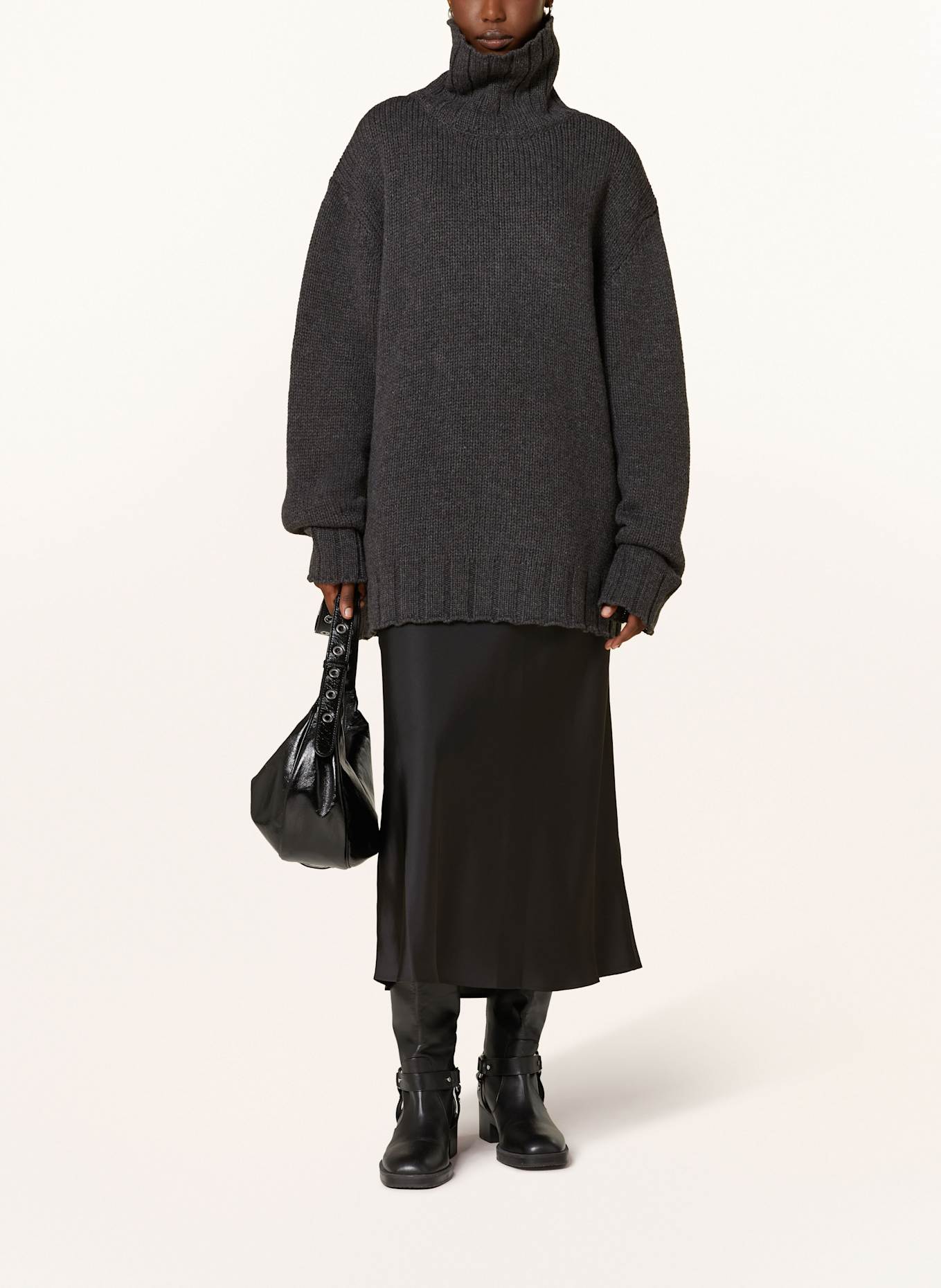 black palms Rollkragenpullover KIKI: DUNKELGRAU