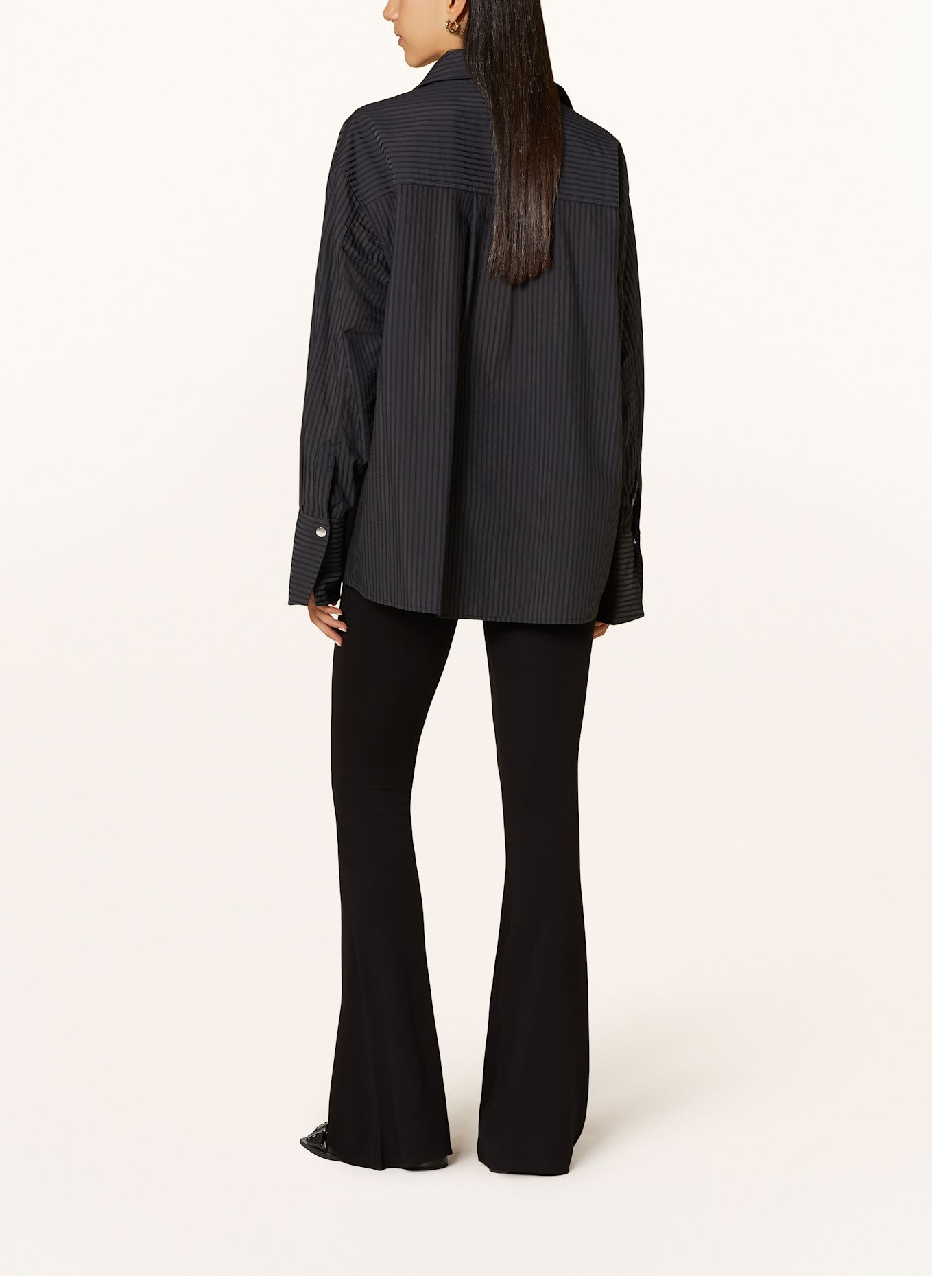 black palms Bootcut trousers made of jersey: BLACK