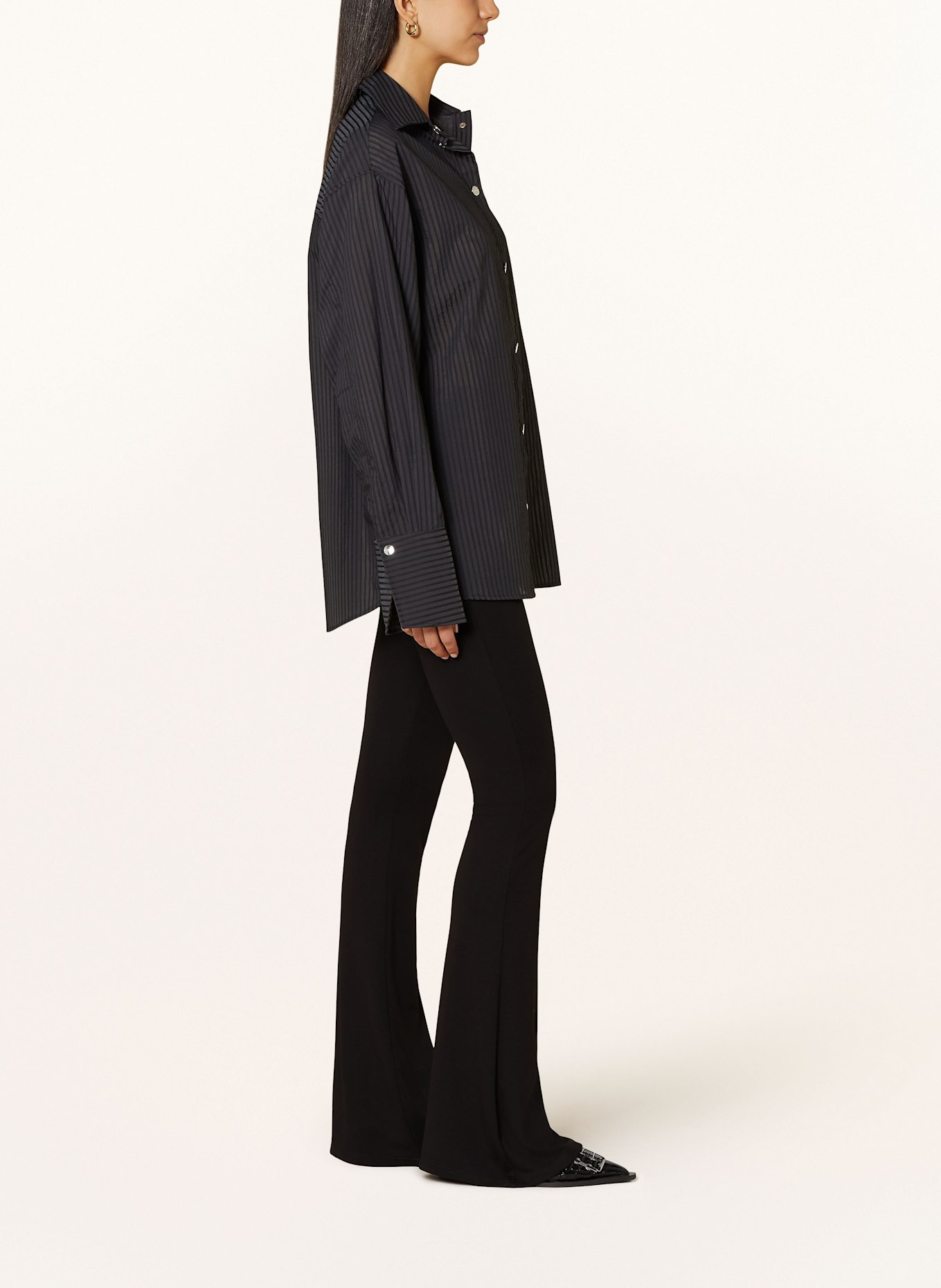 black palms Bootcut trousers made of jersey: BLACK