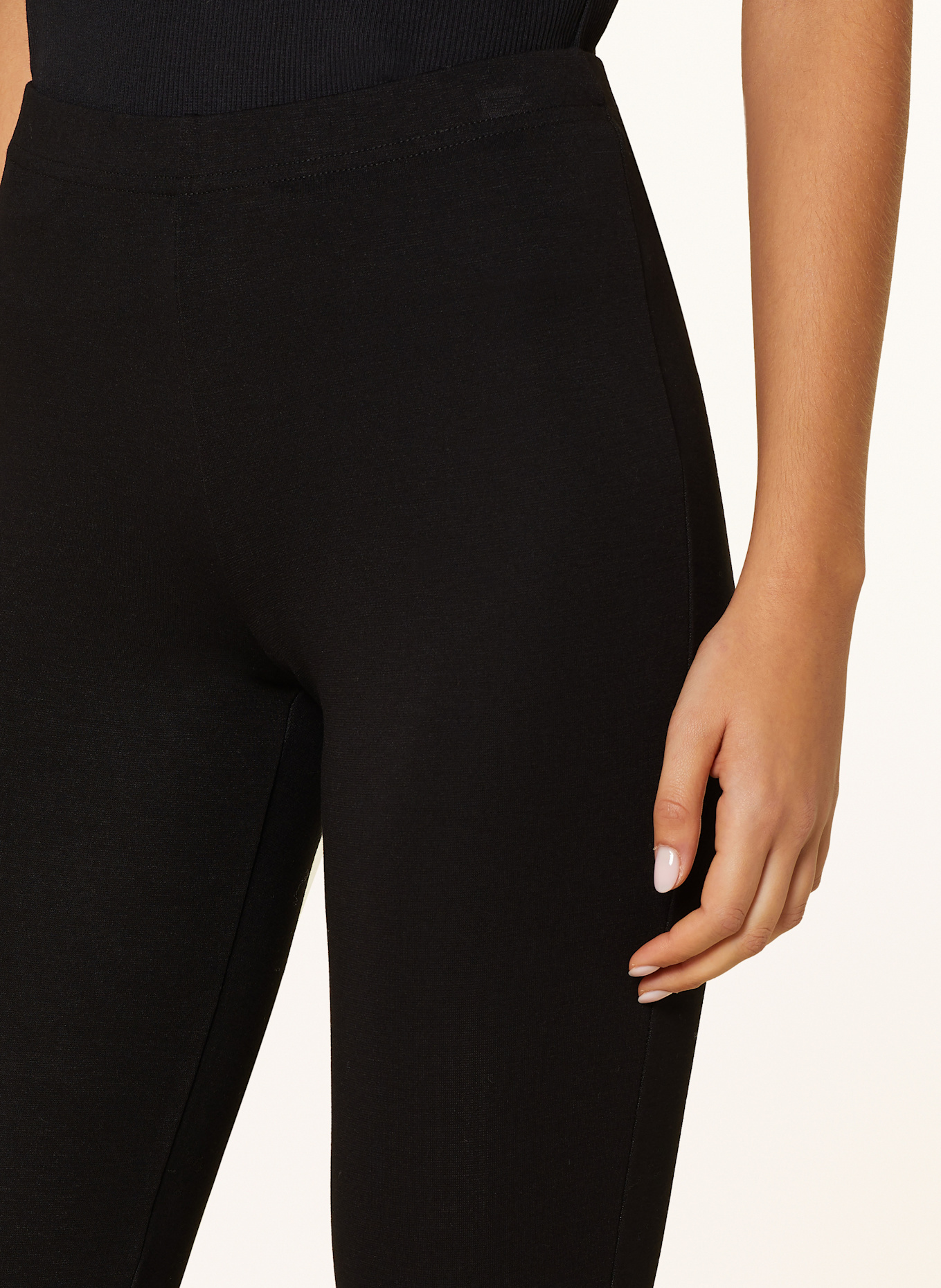 black palms Bootcut trousers made of jersey: BLACK