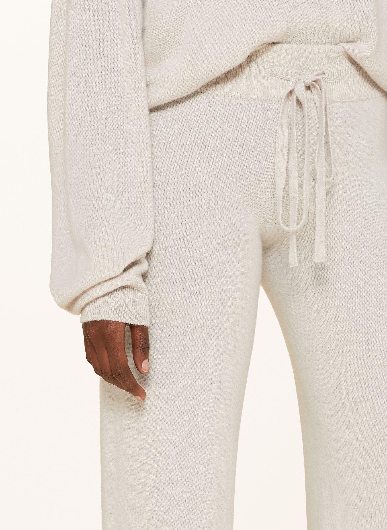 black palms Pantalon en maille CASHI avec cachemire: BEIGE