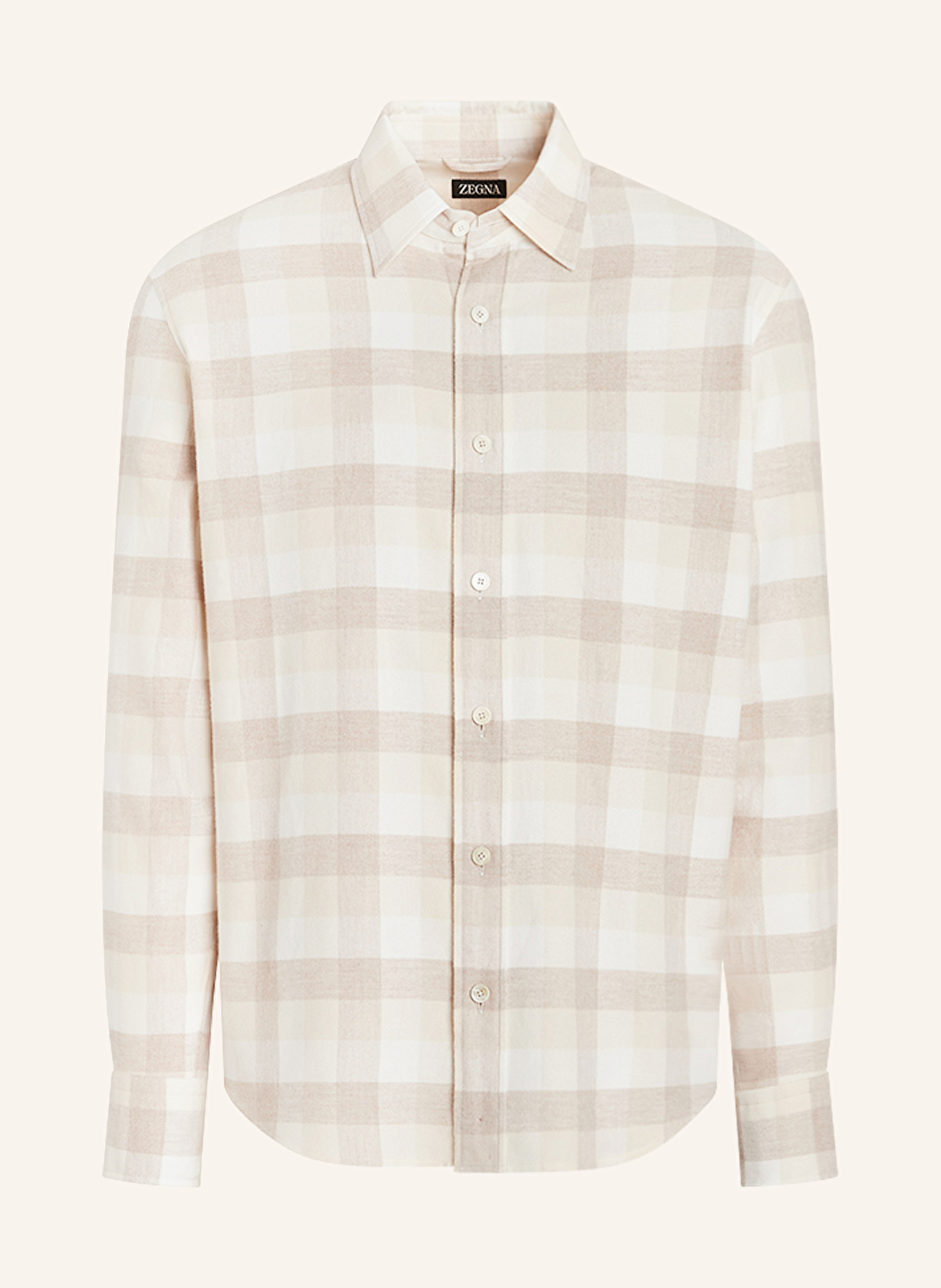 ZEGNA Flannel shirt regular fit: CREAM / ECRU