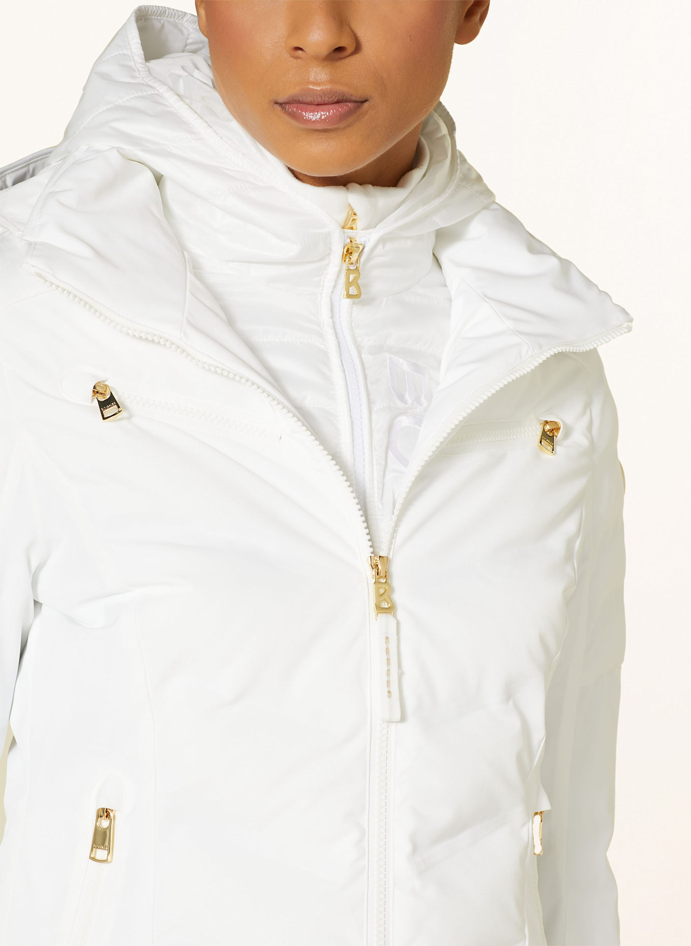 White fitted ski jacket outlet