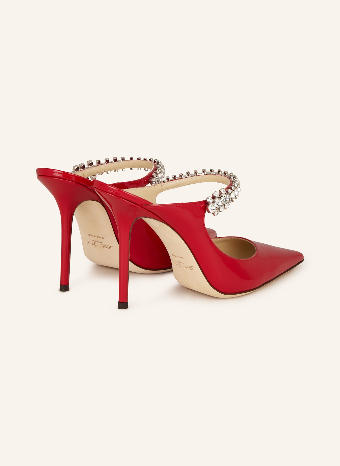 JIMMY CHOO Mules BING 100 mit Schmucksteinen: ROT
