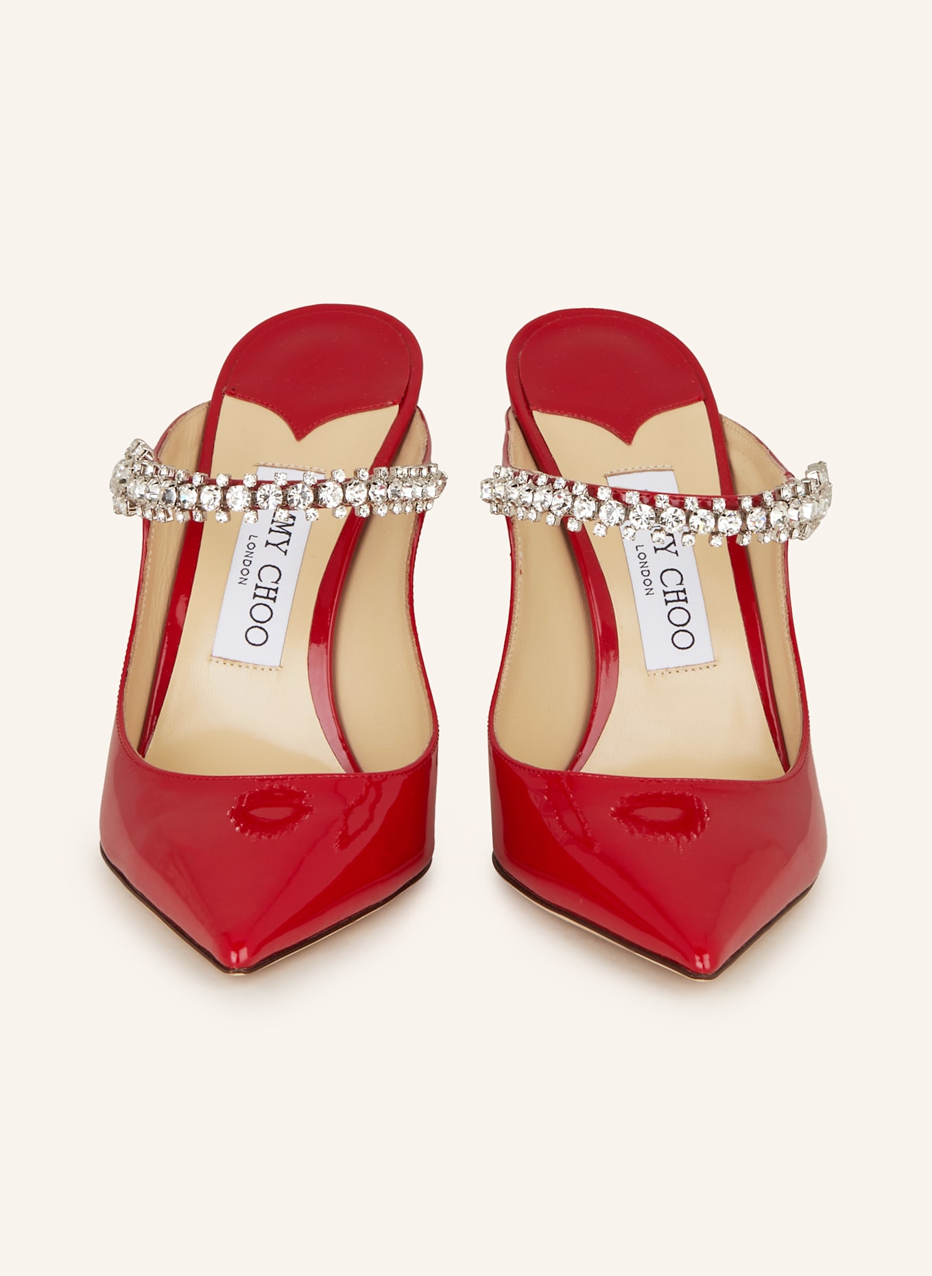 JIMMY CHOO Mules BING 100 mit Schmucksteinen: ROT