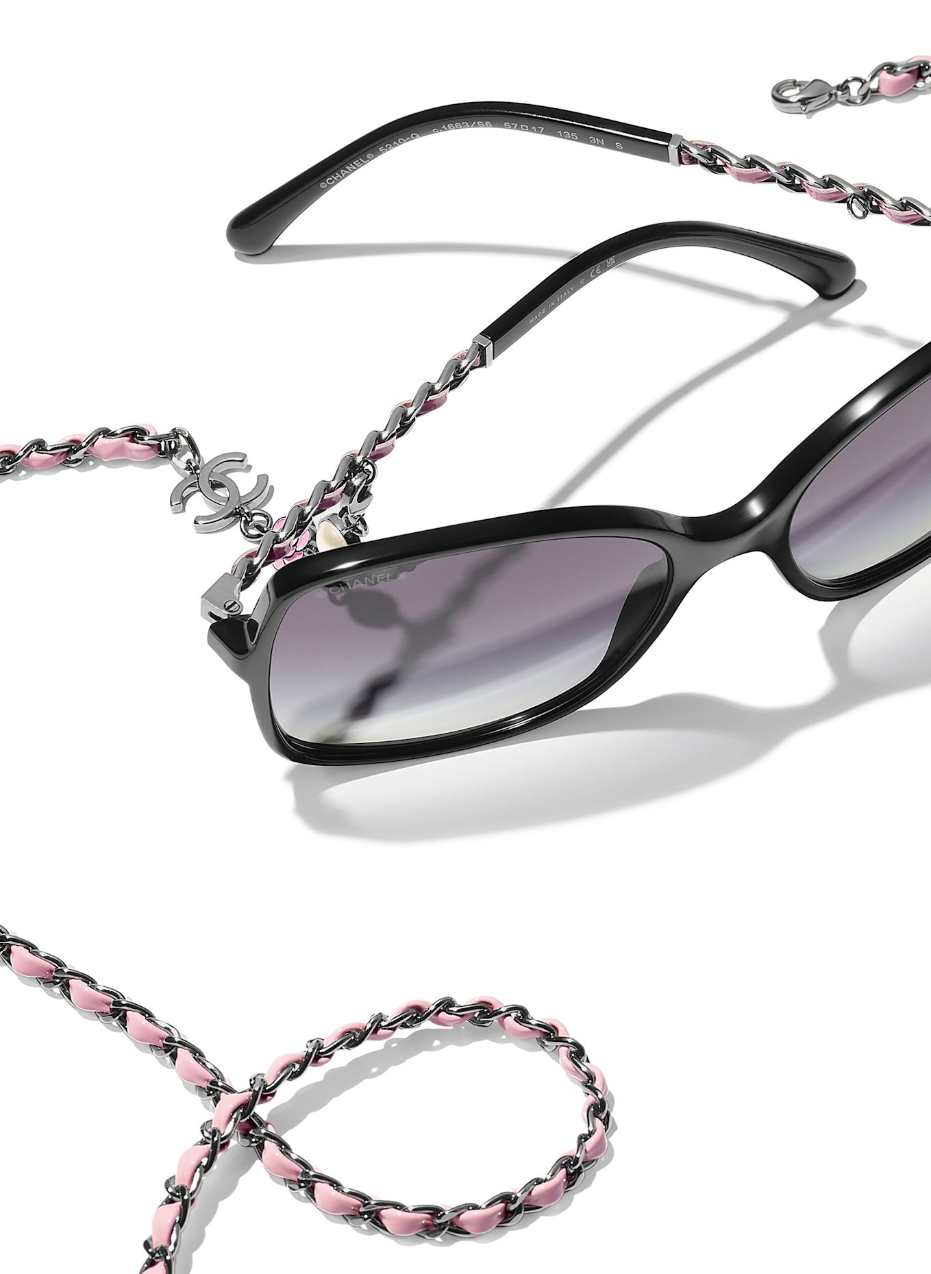 CHANEL Quadratische Sonnenbrille: 1663S6 - SCHWARZ/ GRAU VERLAUF