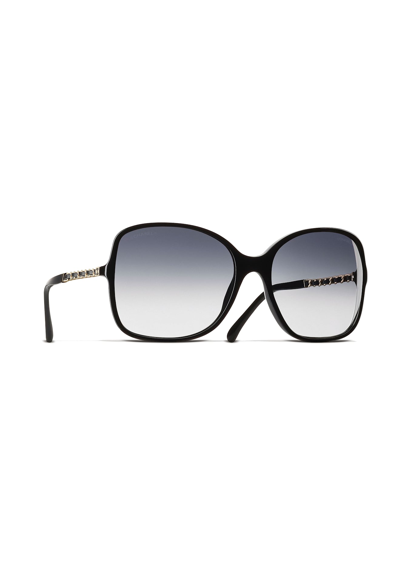 CHANEL Kwadratowe okulary przeciwsłoneczne: N5013C – CZARNY/ SZARY GRADIENT