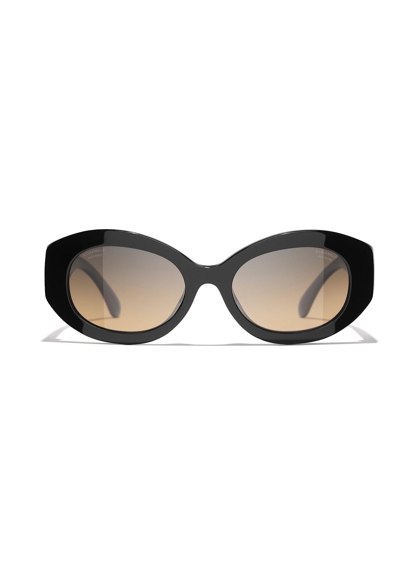 CHANEL Runde Sonnenbrille: C501W1 - SCHWARZ/ BRAUN POLARISIERT