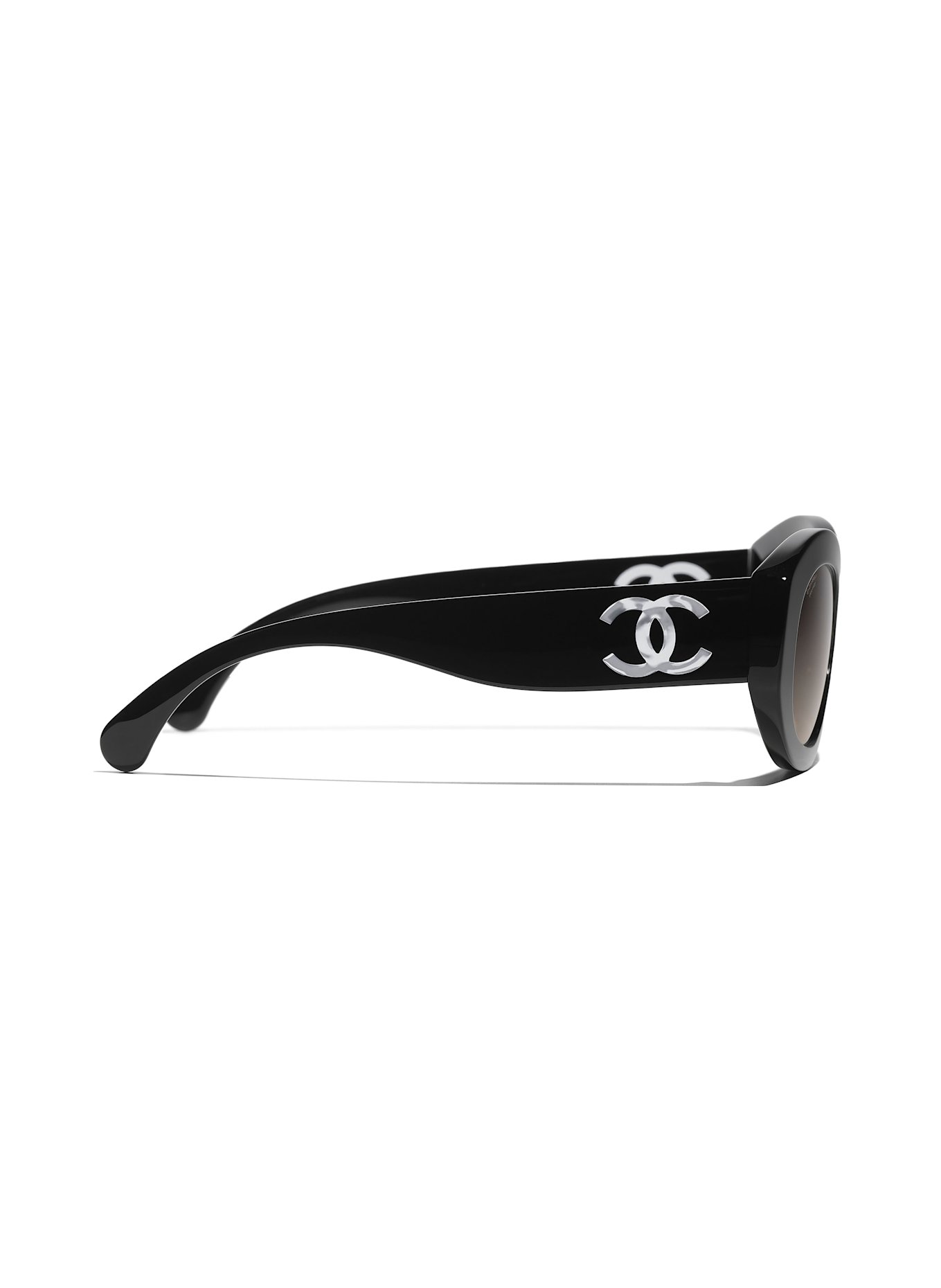 CHANEL Runde Sonnenbrille: C501W1 - SCHWARZ/ BRAUN POLARISIERT