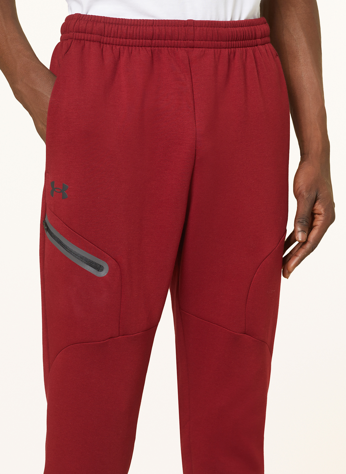 Under armour red sweatpants discount