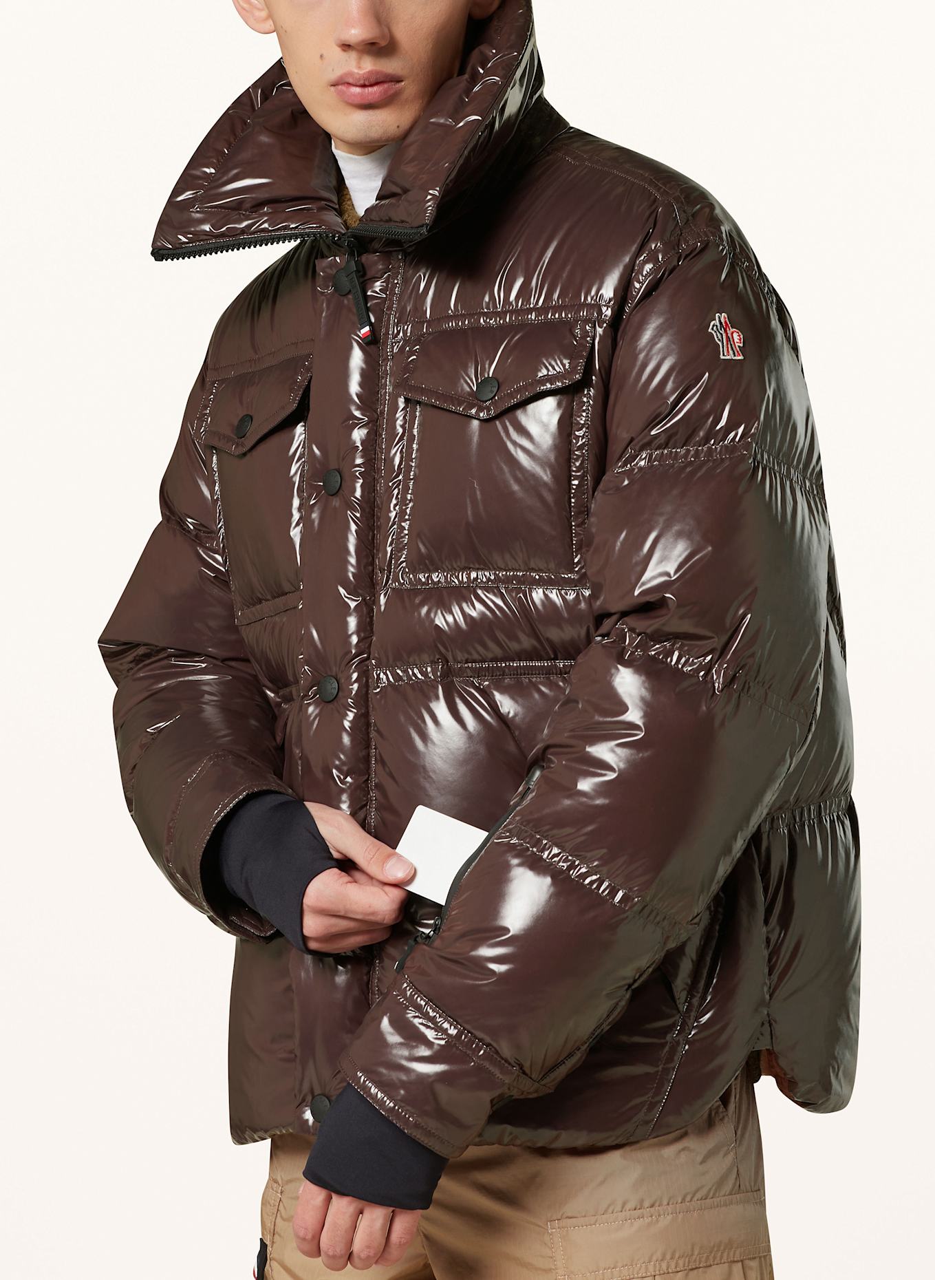 MONCLER GRENOBLE TECKA down jacket in dark brown