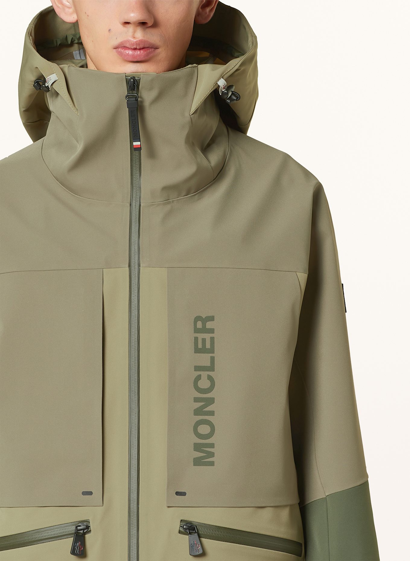 MONCLER GRENOBLE Hardshell-Skijacke FUSSEN: OLIV / KHAKI