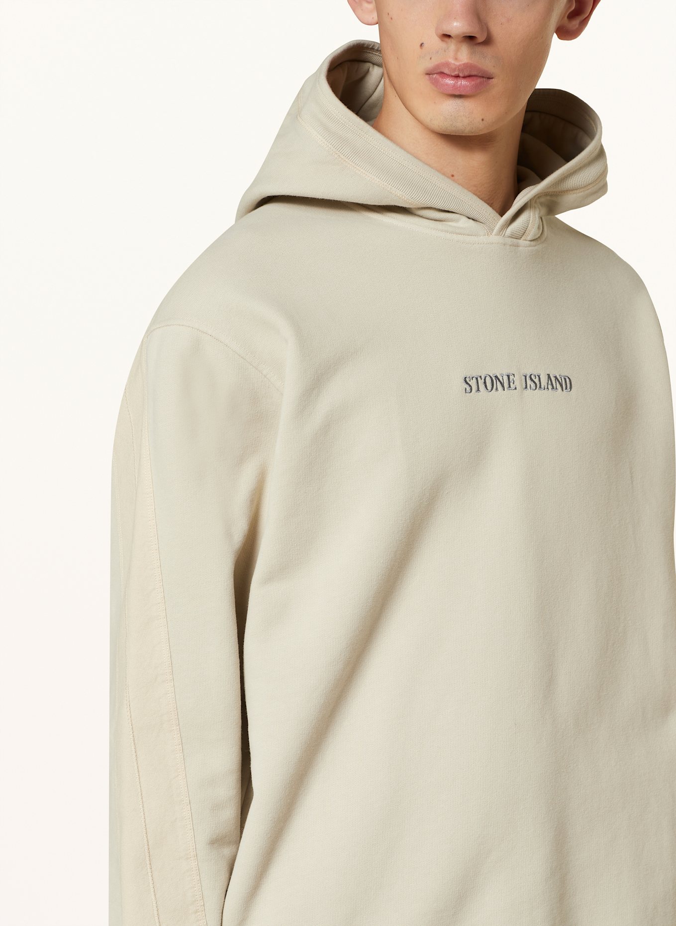 STONE ISLAND Hoodie in cream