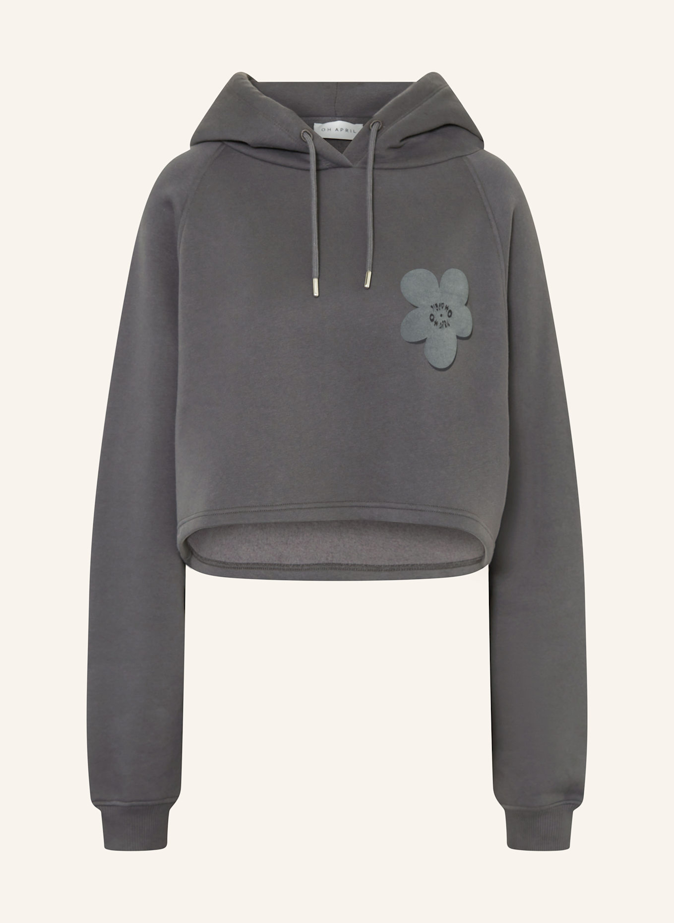 OH APRIL KOA cropped hoodie: DARK GRAY