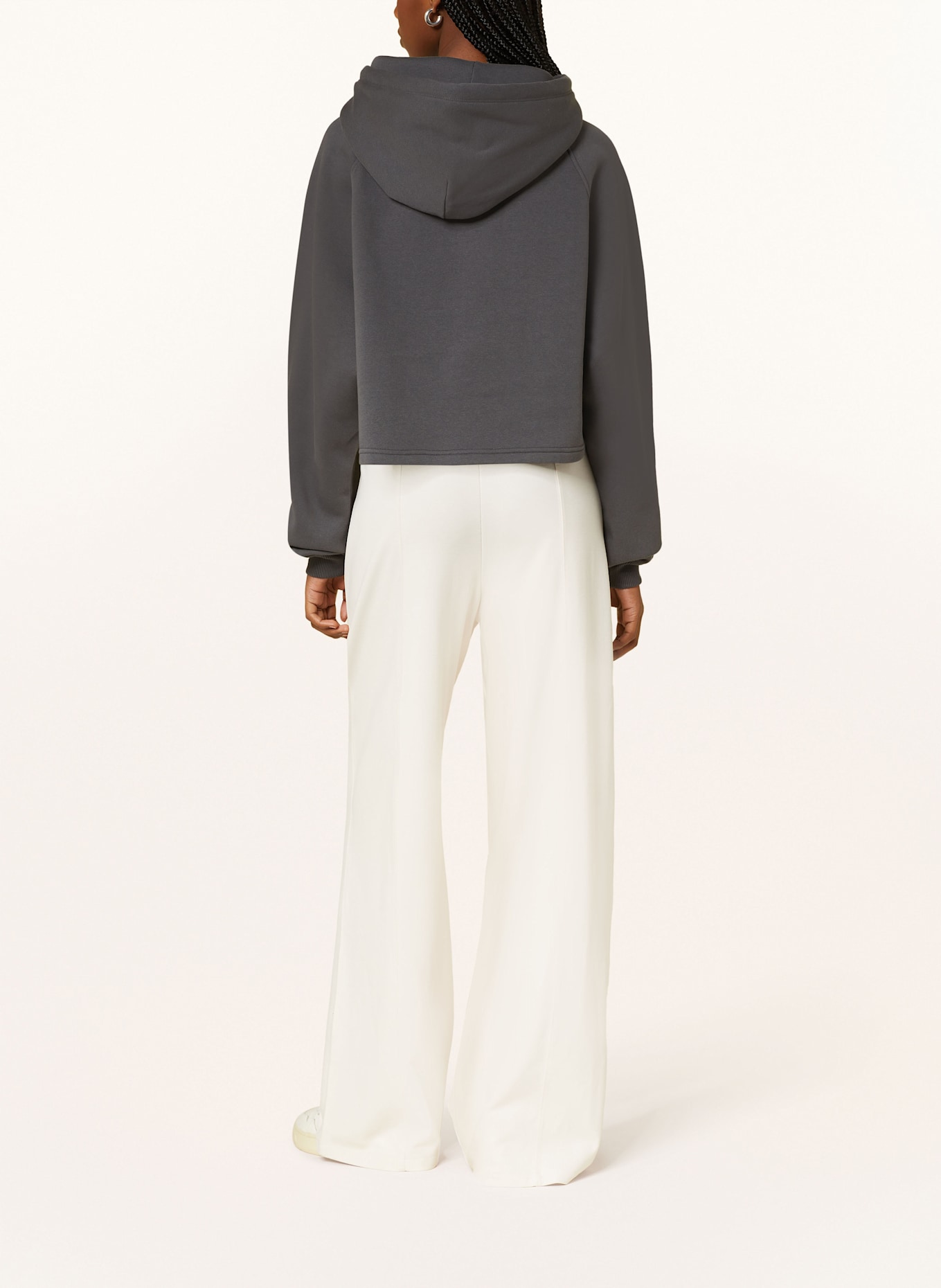 OH APRIL KOA cropped hoodie: DARK GRAY