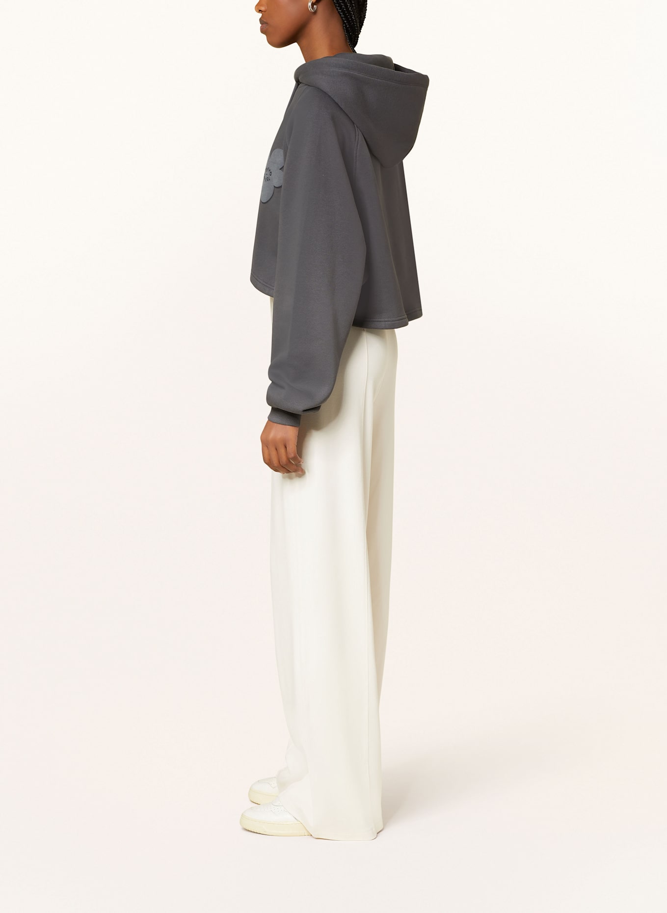 OH APRIL KOA cropped hoodie: DARK GRAY