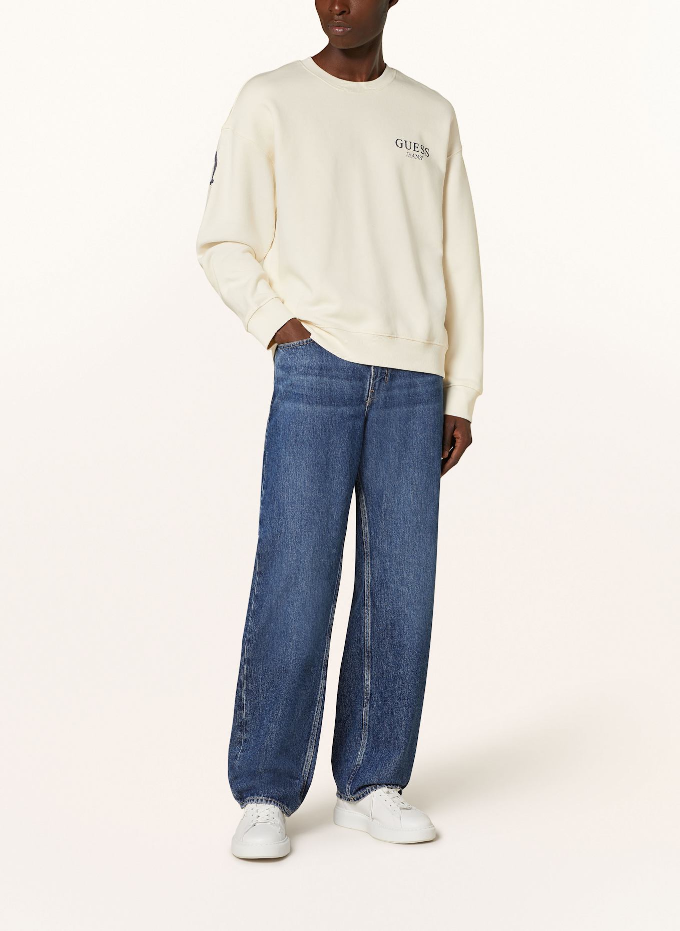 GUESS JEANS Bluza nierozpinana, Kolor: KREMOWY/ CZARNY (Obrazek 3)