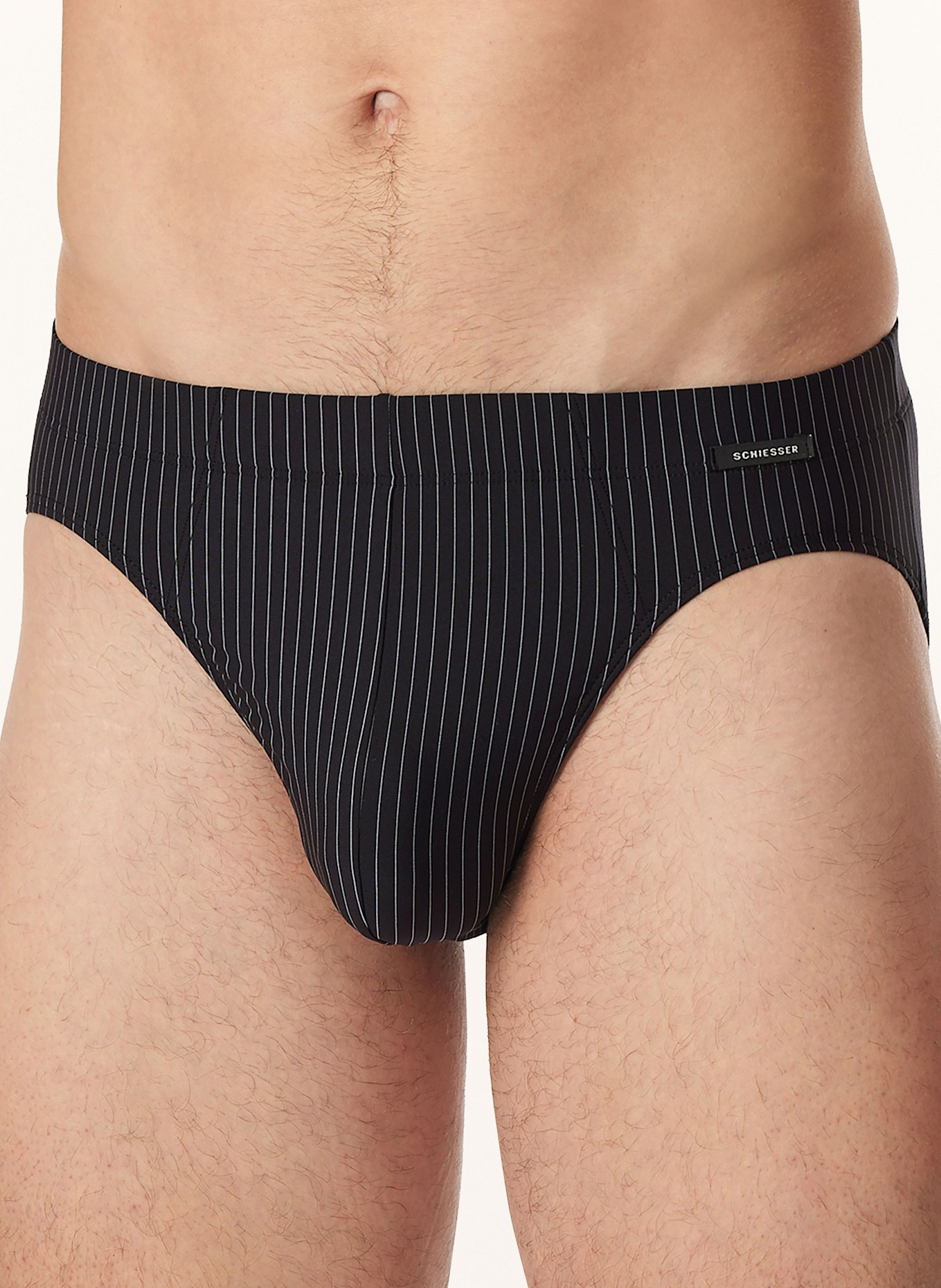 SCHIESSER PURE MICRO briefs: BLACK / LIGHT GRAY