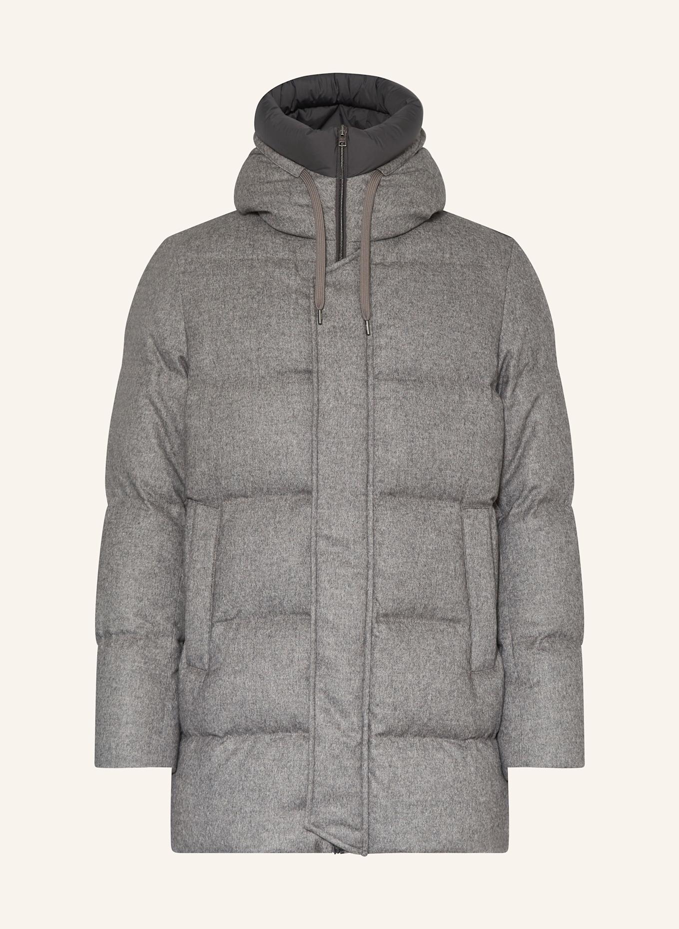 HERNO Down jacket with silk and cashmere in gray