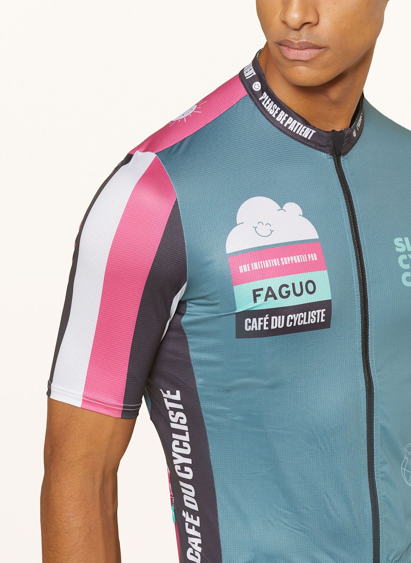 CAFE DU CYCLISTE Cycling jersey MARIUS in blue pink white