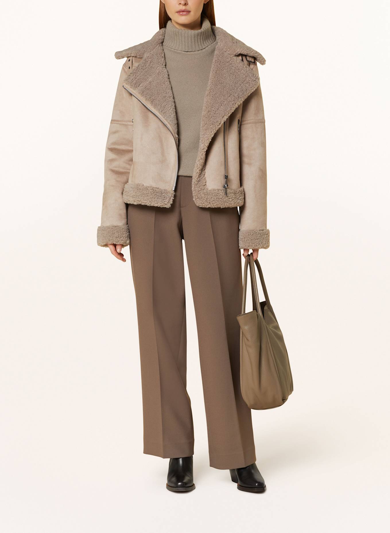 White Label Kurtka z imitacji skóry: SZAROBRĄZOWY